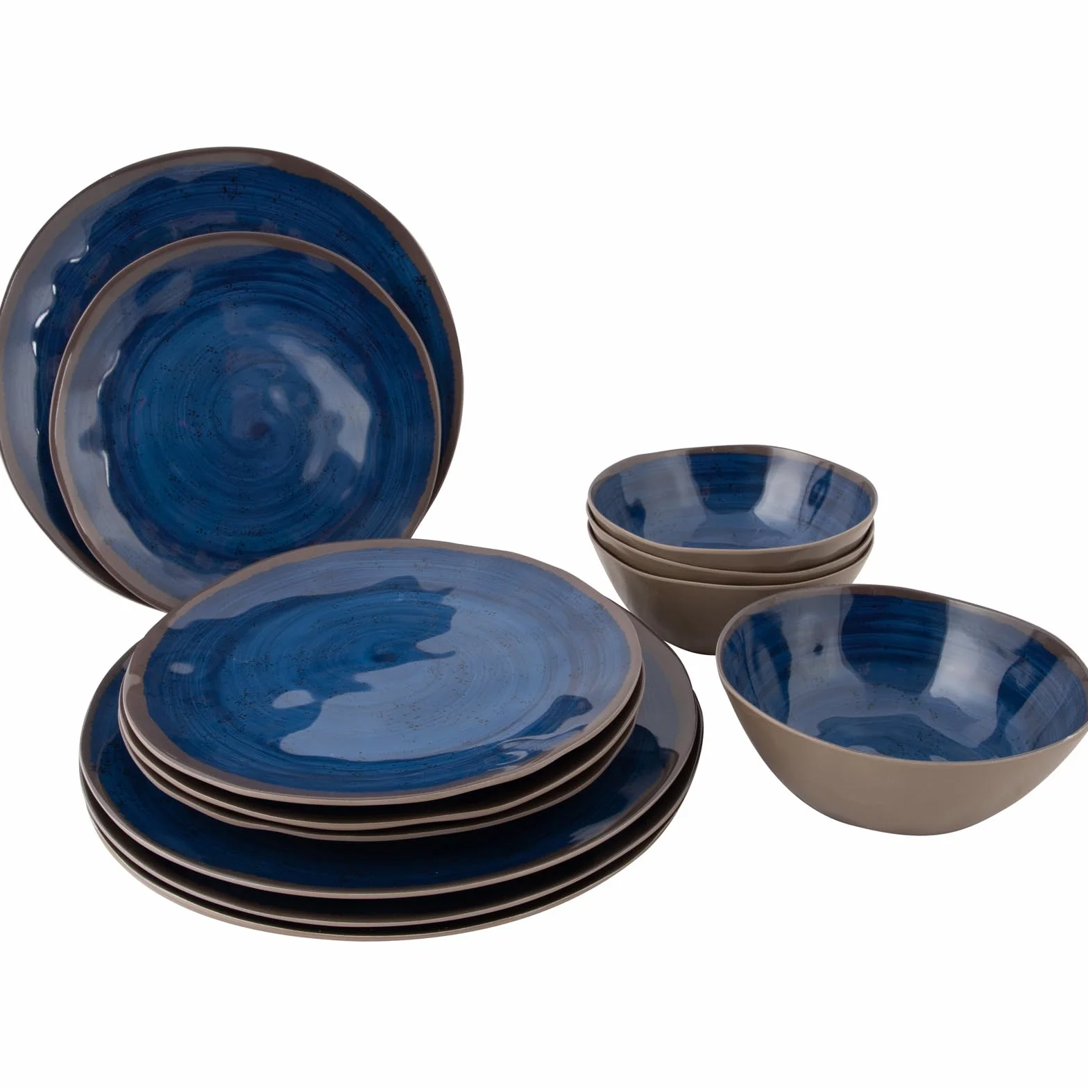 BO-CAMP Vajilla BC Halo 12p melamina blu per campeggiatori e outdoor
