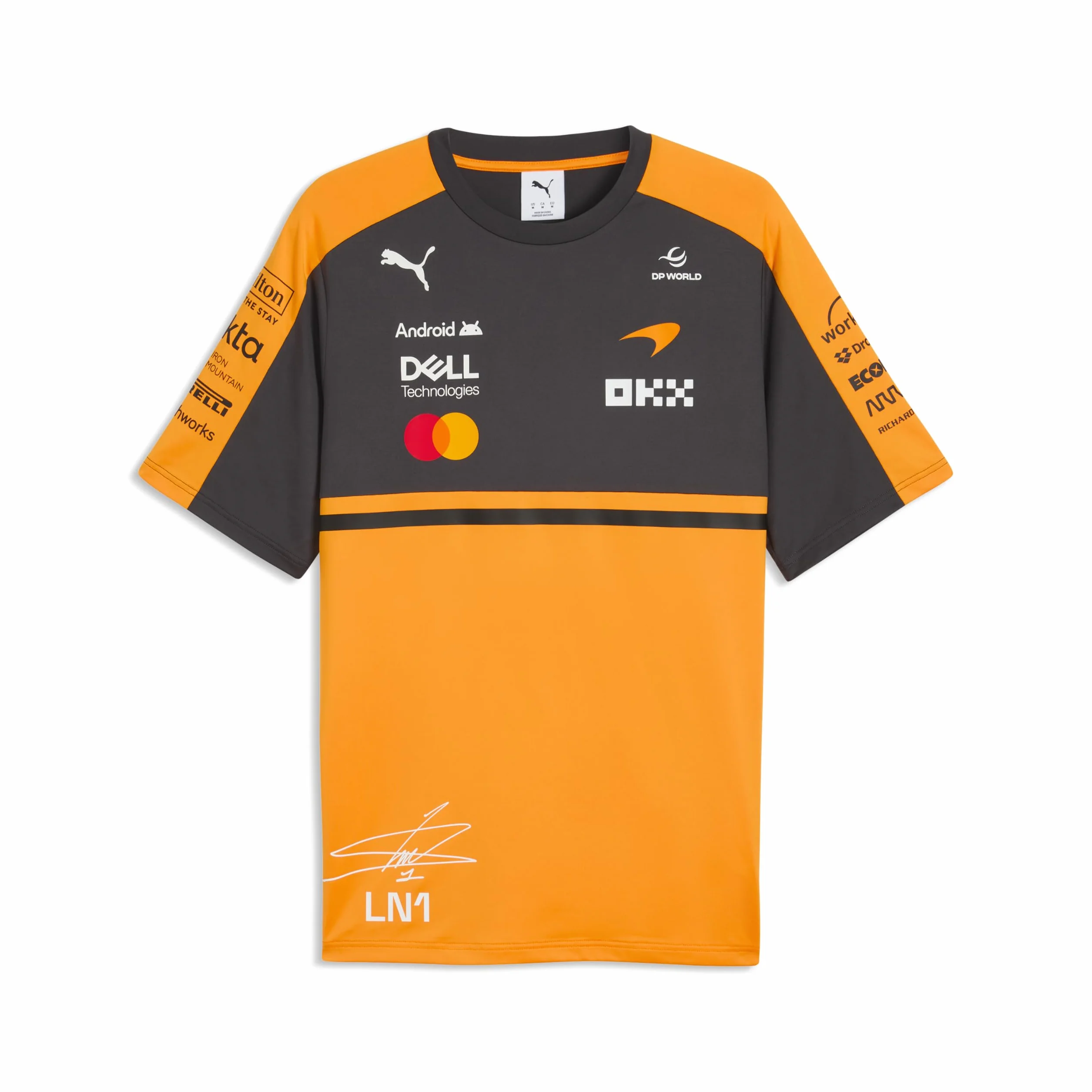 PUMA McLaren F1 2026 T-Shirt Pilota Uomo Lando Norris Arancione
