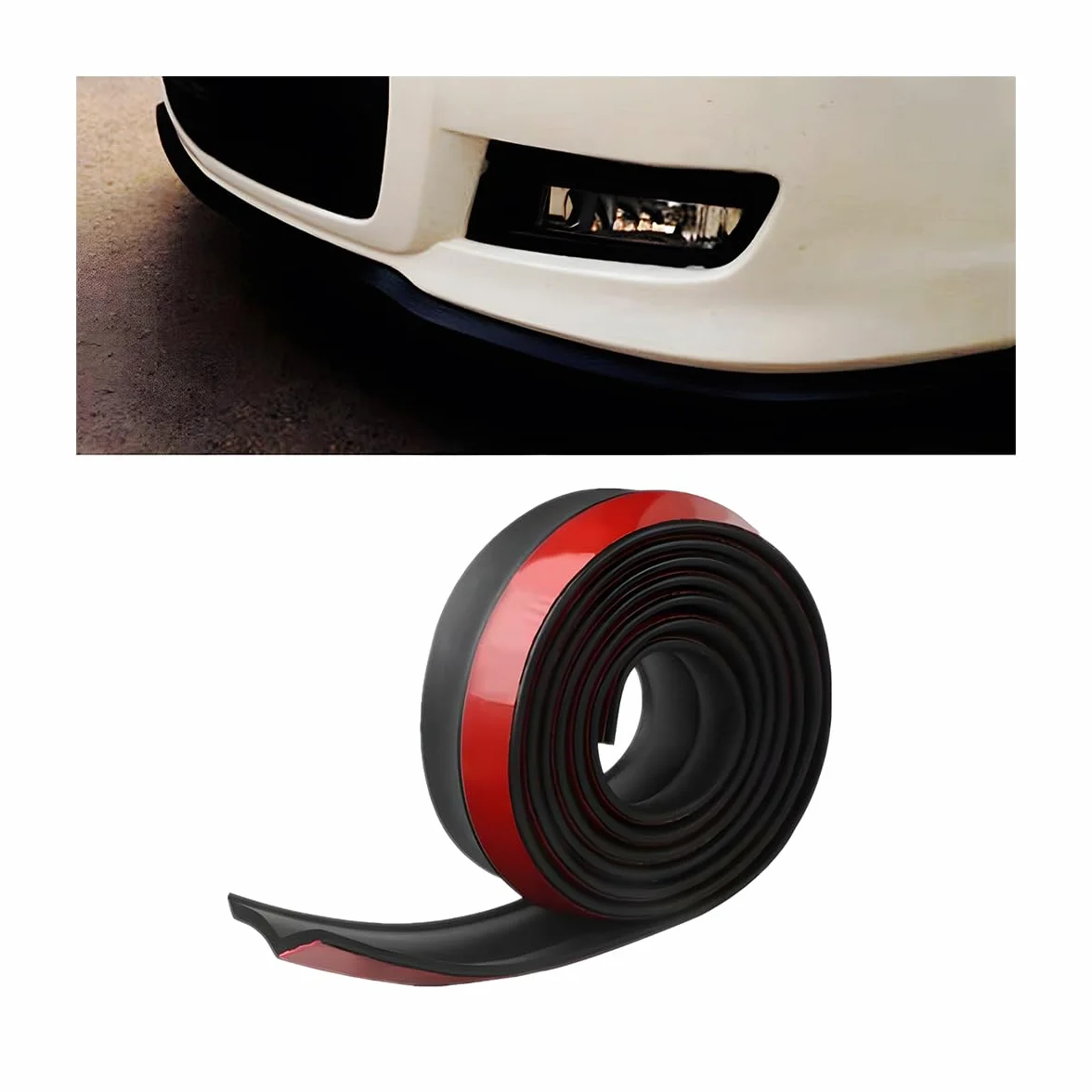 JNNJ Protezione Paraurti Universale Auto Frontale e Posteriore - Lip Splitter, Spoiler Anteriore in Gomma, Strisce Auto