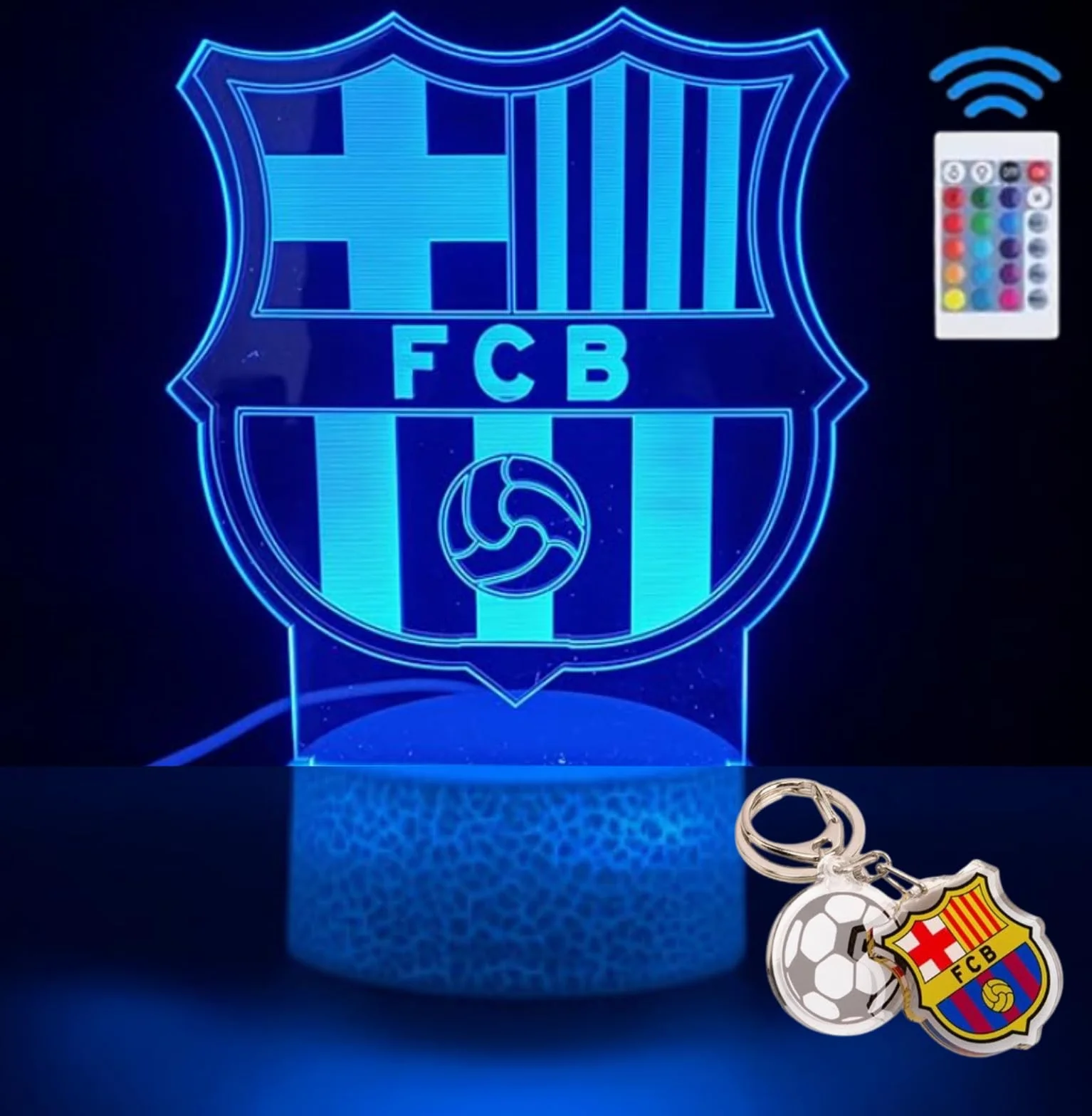 Lampada da comodino LED Barça Barcellona 16 colori telecomando