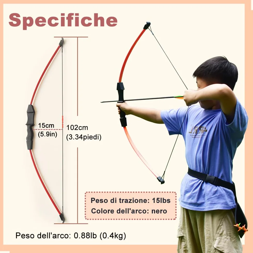 Set di Tiro con l'Arco per Adulti e Principianti con Faretra e Bersaglio