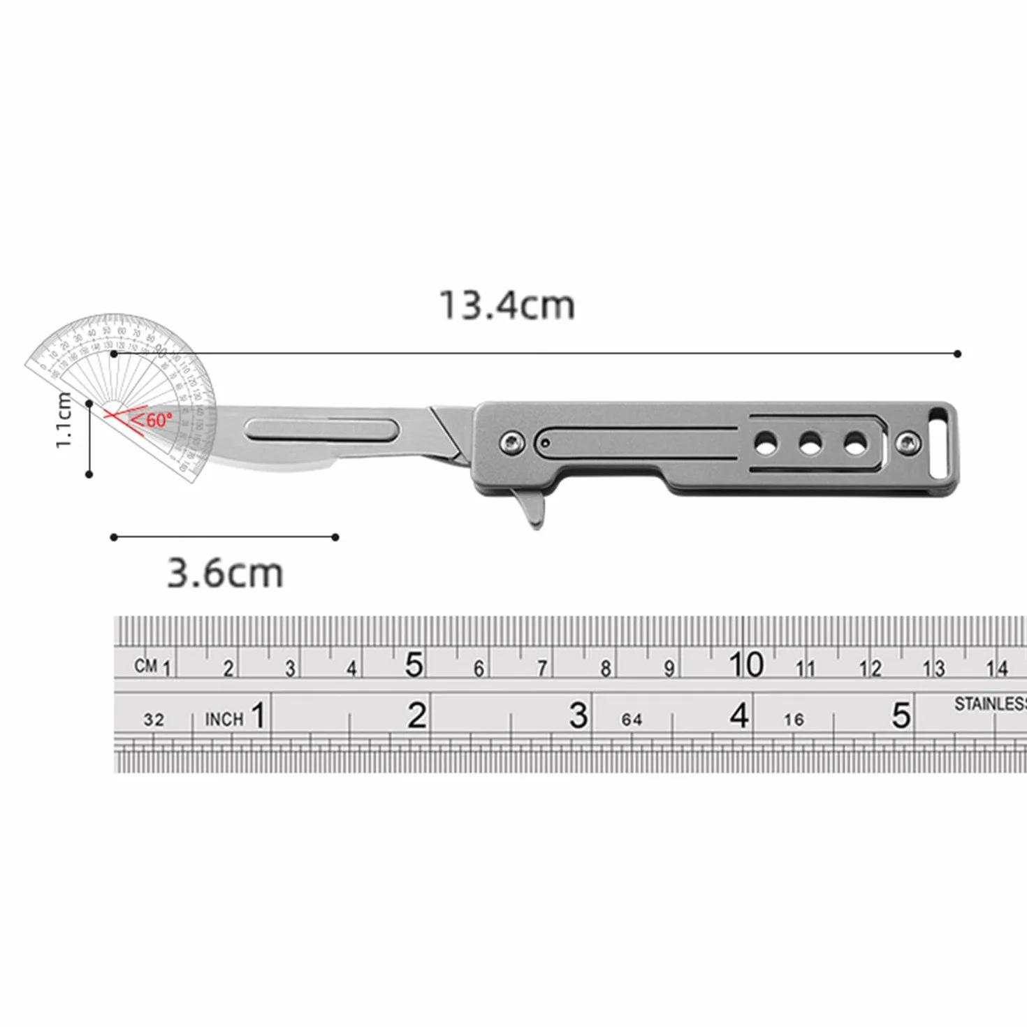 Mini Bisturi in Titanio con Lame Sostituibili, Utility Knife Pieghevole Cutter con 10 Acciaio Inox Sostituibile Lama, Coltello Pieghevole Multiuso EDC con Clip da Tasca per Campeggio