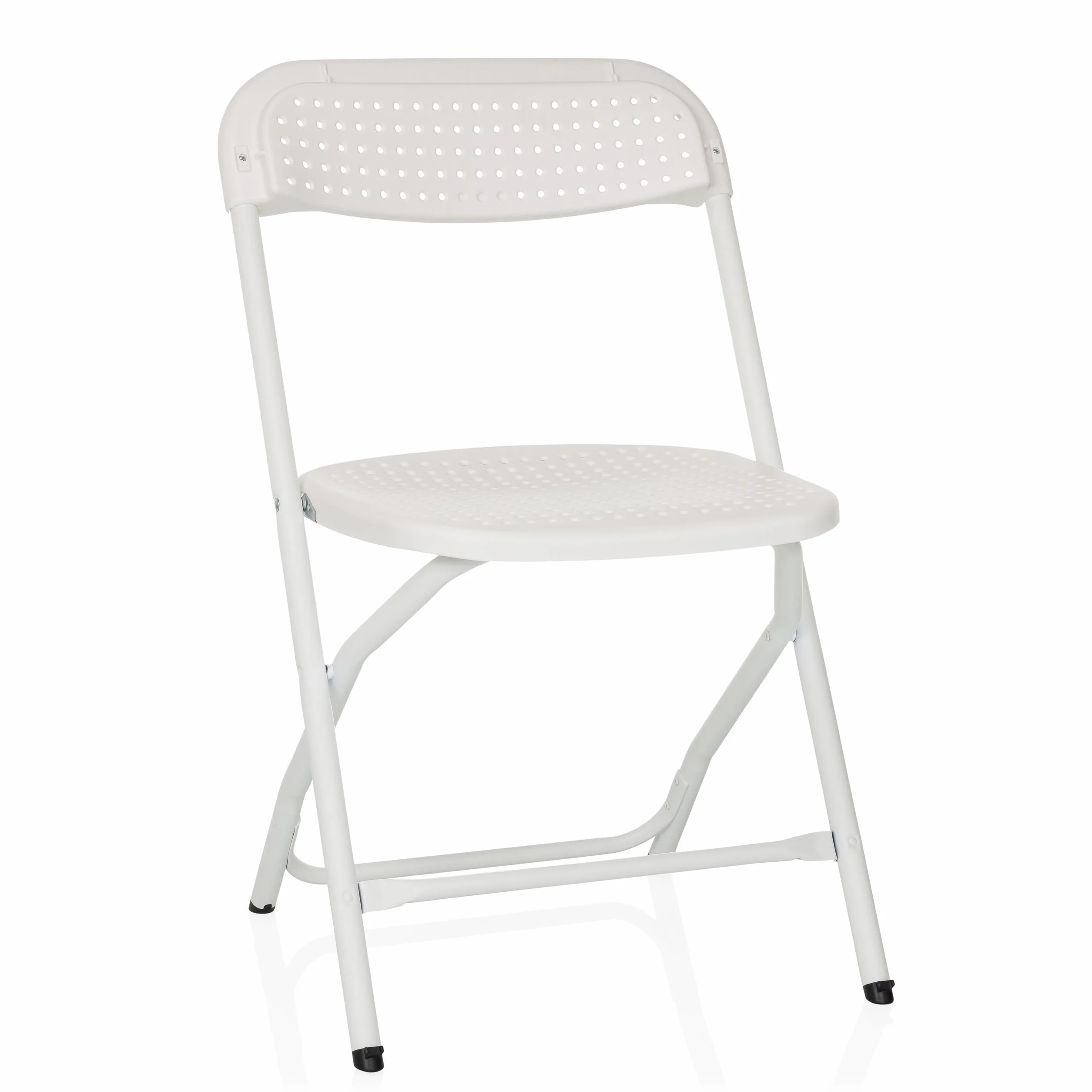 Sedia Pieghevole TUDELA XXL PRO W, Bianca, 250 kg, Plastica, Ideale per Esterno