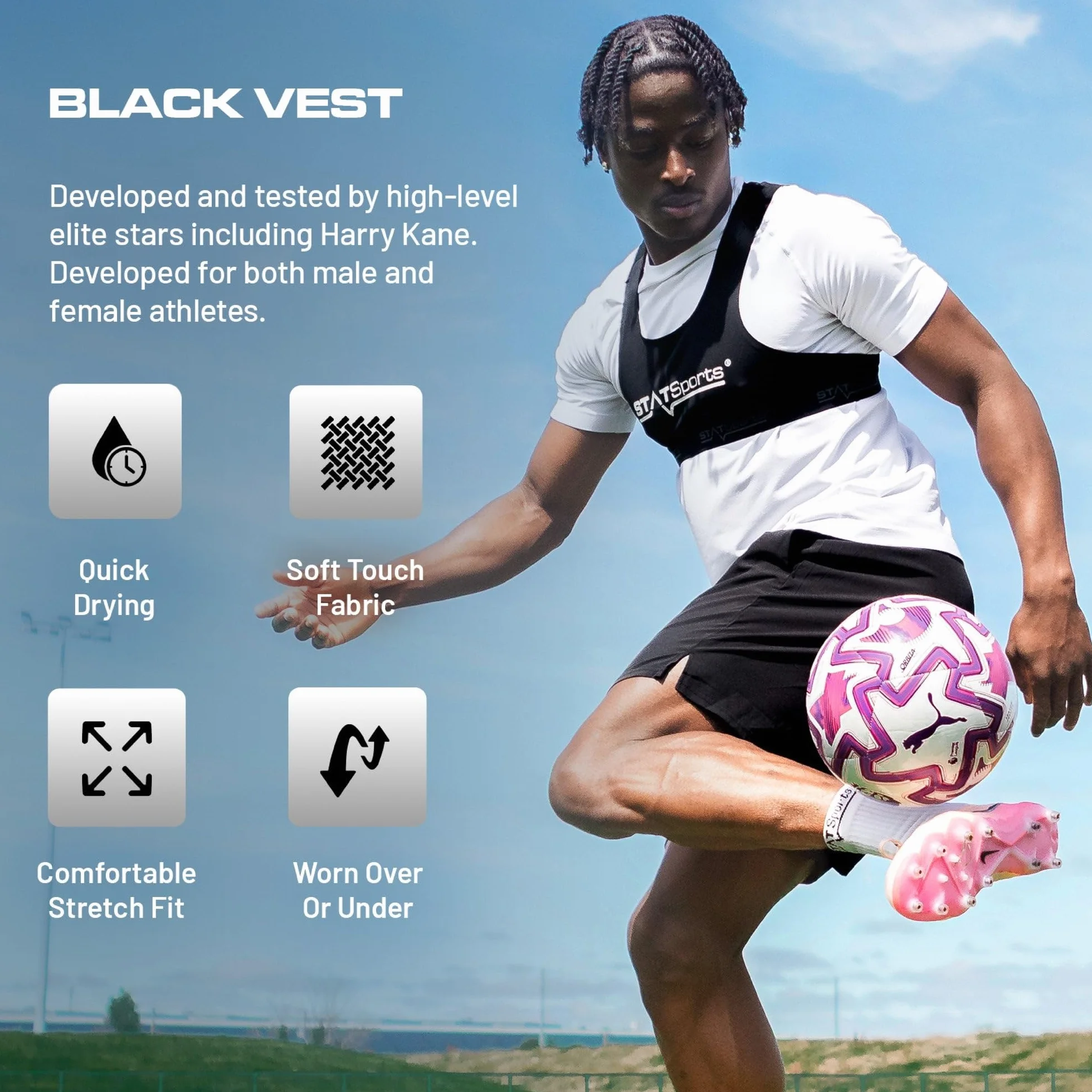 STATSports Pettorina GPS Calcio Solo Gilet – Leggero con Tasca per Apex GPS Pod