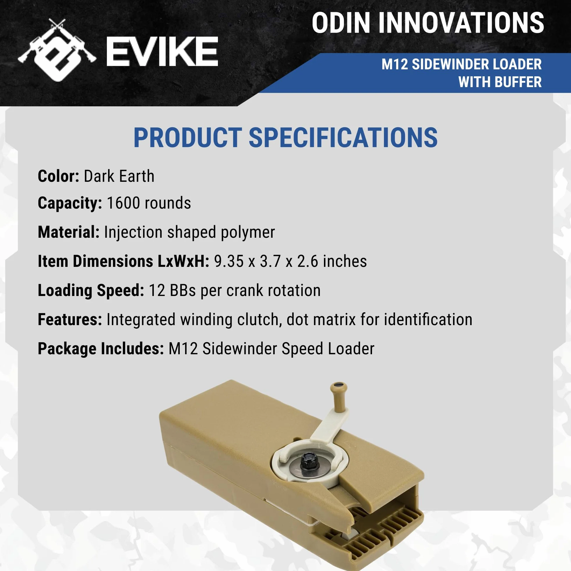 EMG Odin Innovations M12 Sidewinder Speed Loader Dark Earth
