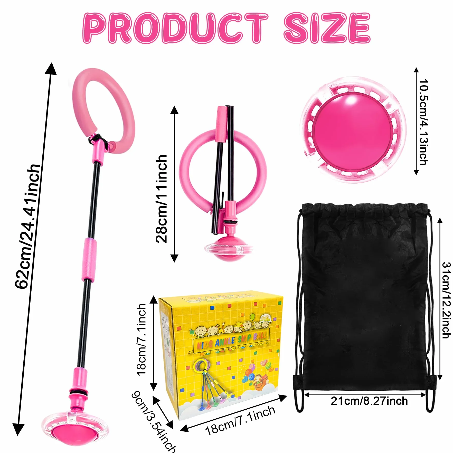 Palla per Caviglia con Luce LED Lampeggiante per Bambini - Rosa