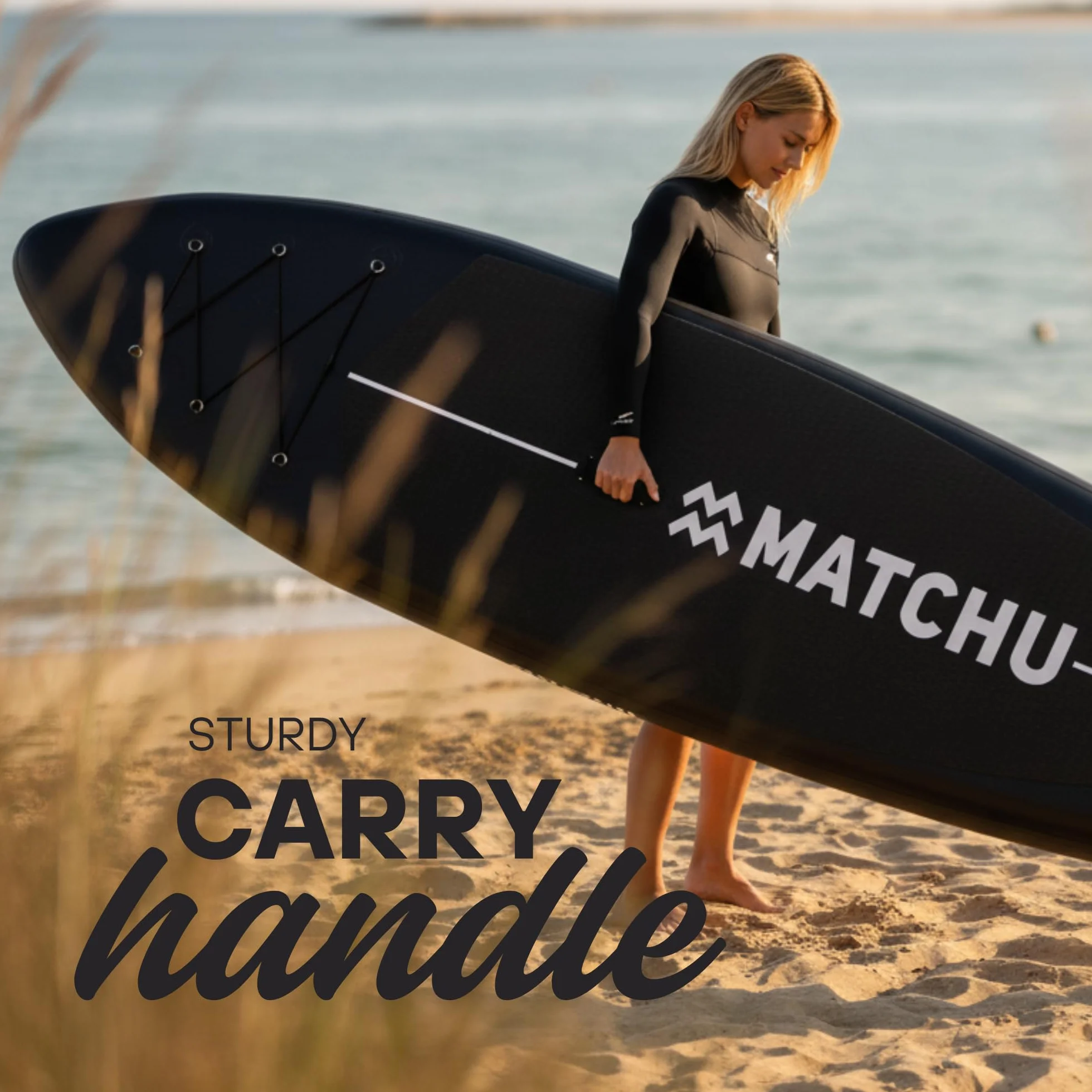 Matchu – Sup Gonfiabile – Tavola Sup Gonfiabile - Set completo - T/M 150 KG caricabile - 320x81x15 CM - Antiscivolo - Pedana morbida