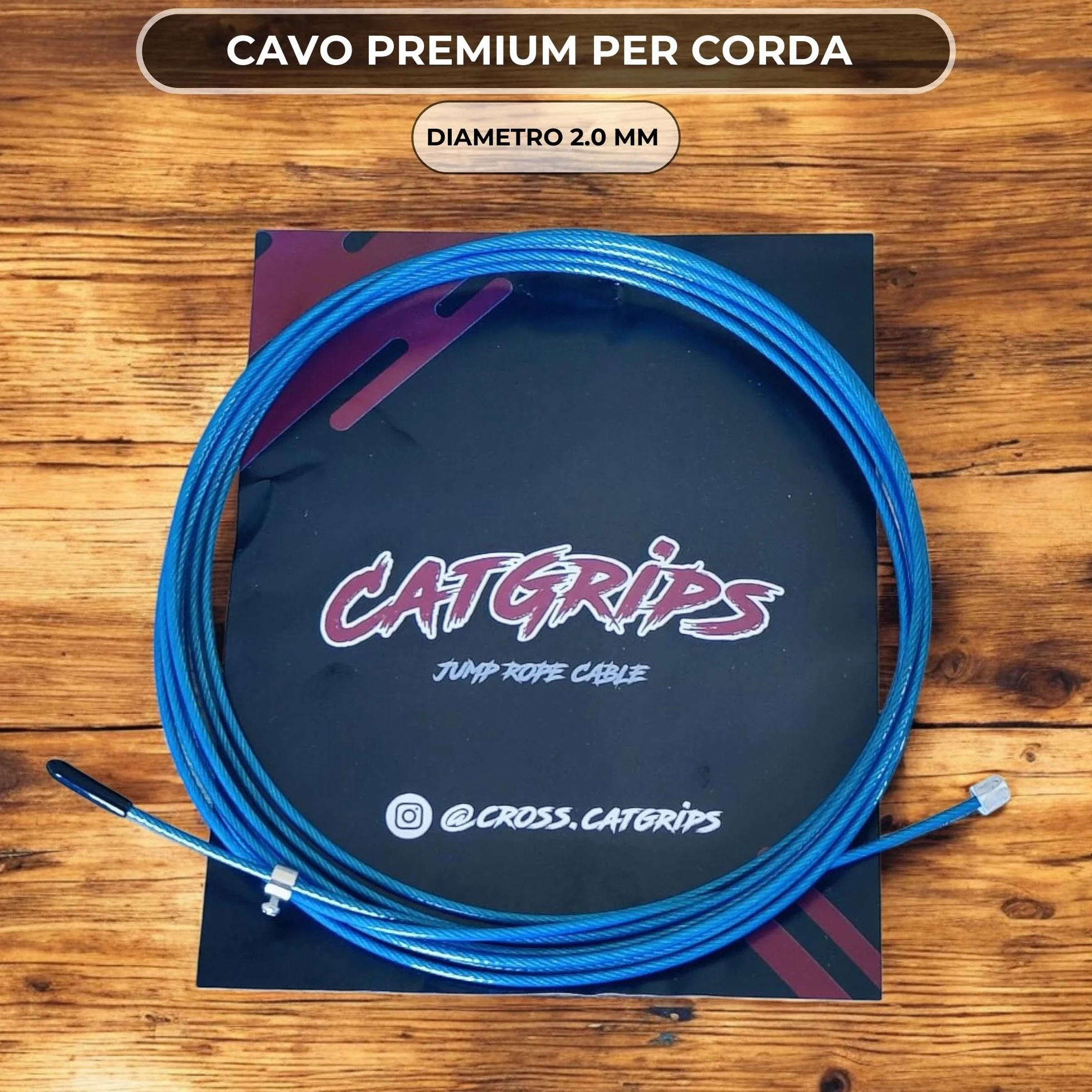 CATGRIPS Cavo di Ricambio per Corda da Salto 2.0mm Acciaio Rivestito Flessibile Anti-Attorcigliamento