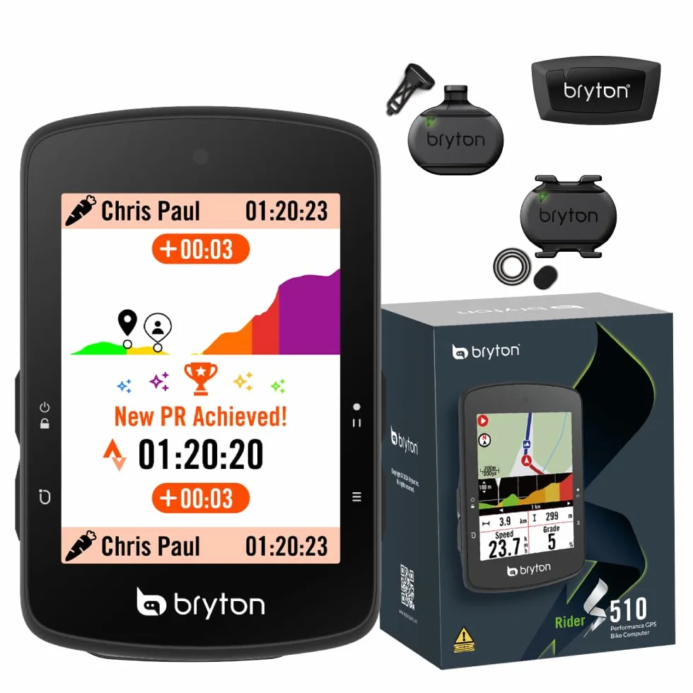 Bryton Rider S510 GPS Bike Computer 2.8" Touchscreen LCD, Offline USA Map, Bike Radar Compatible, 30h Battery, Waterproof