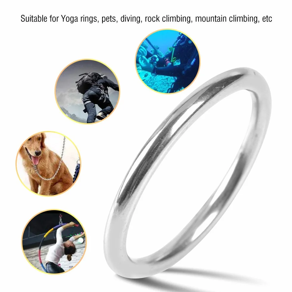 Anello in acciaio inossidabile saldato lucido O Ring per guinzaglio cane cintura campeggio