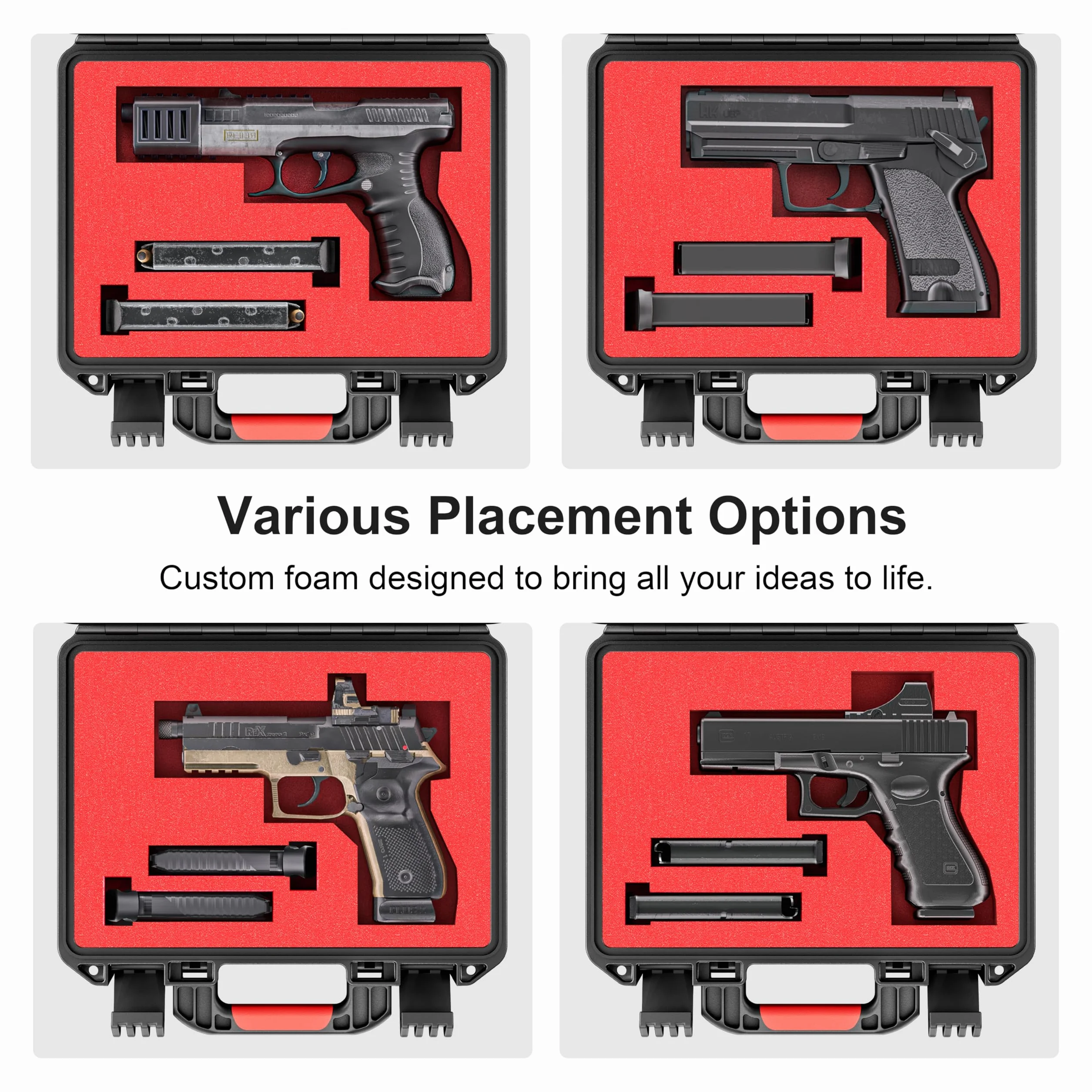 Kinghardcase Custodia Protettiva Valigetta Pistola Tattica Impermeabile 26x18.5x9 cm TSA