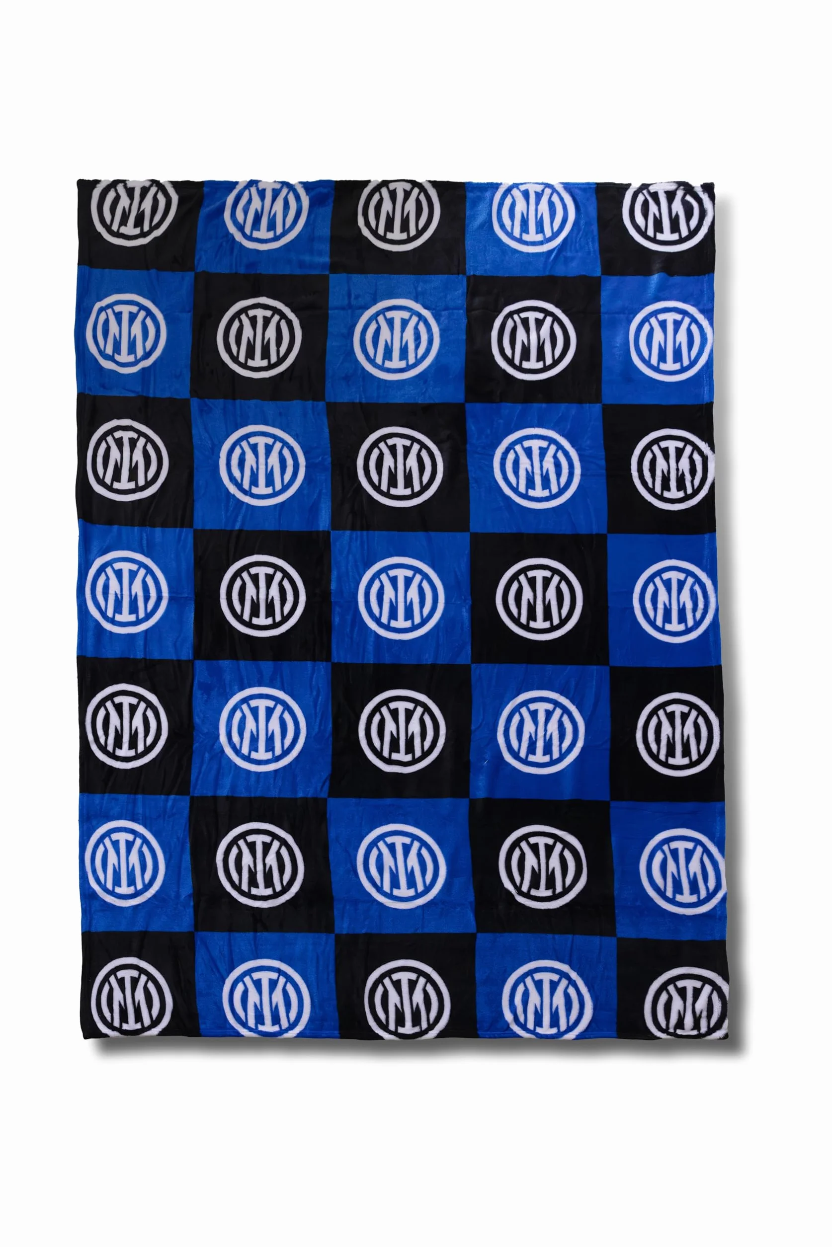 Plaid Coperta Morbida Con Logo 150x210 Nero Azzurro Soft Touch