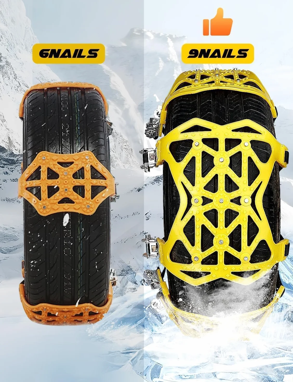 Catene da neve universali per auto 6 pezzi 165-255 mm 6.5"-10" per camion SUV