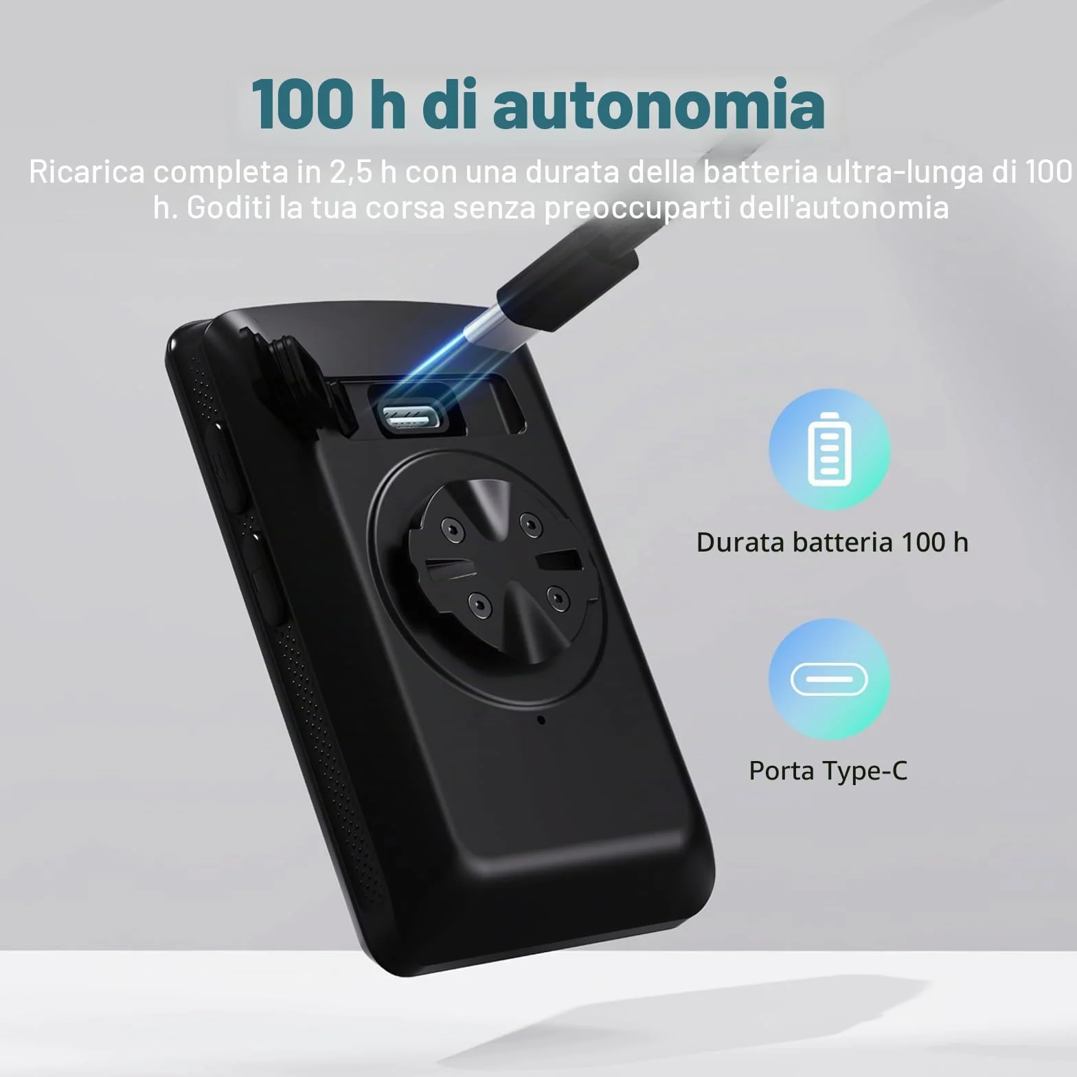CYCPLUS ANT+ Computer per bicicletta GPS wireless, schermo LCD 2,8 pollici, batteria 100 ore, tachimetro retroilluminazione automatica
