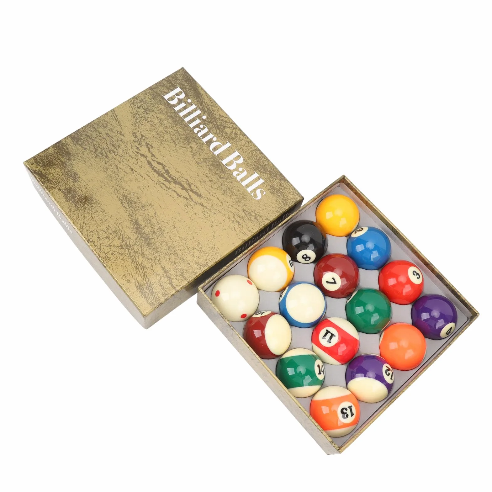 Set di Palle da Biliardo 16 Pezzi in Resina 5,72 cm per Giochi di Feste