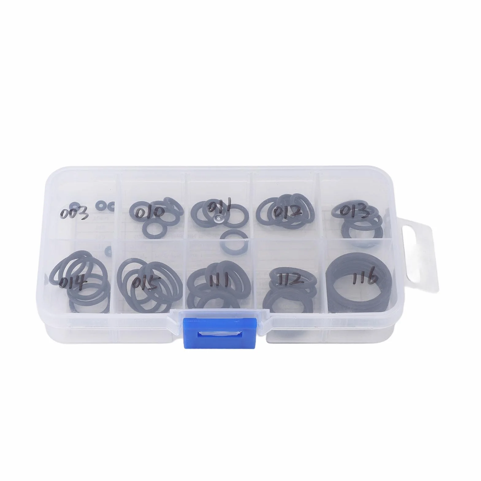 Kit O-ring per Immersione 50 Pezzi Plastica Duro 10 Dimensioni Scatola Trasparente Snorkeling Surf Subacqueo