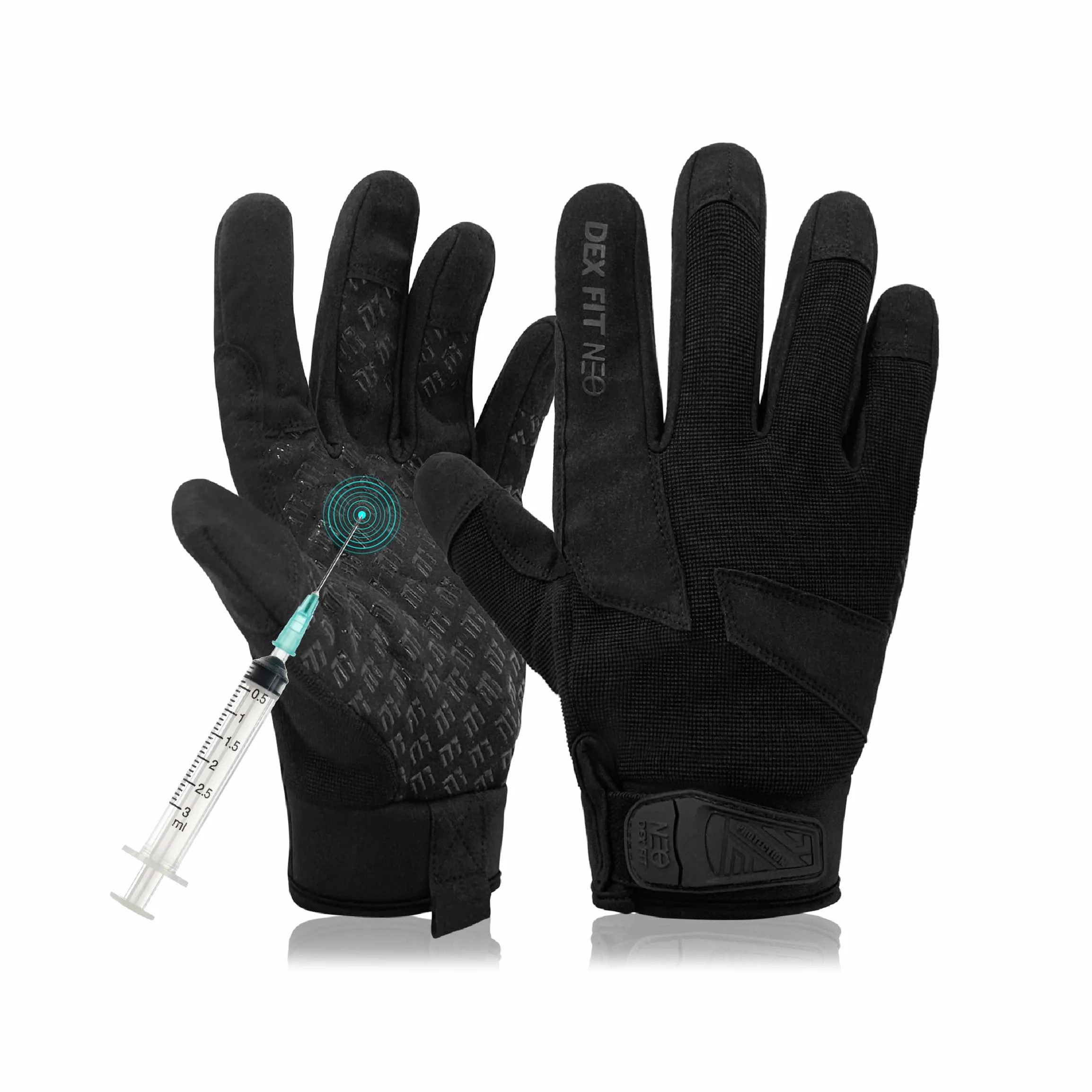DEX FIT Guanti Antitaglio e Antiperforazione NPG420 XL - Protezione Acciaio, Pelle PU, Touchscreen, 1 Paio