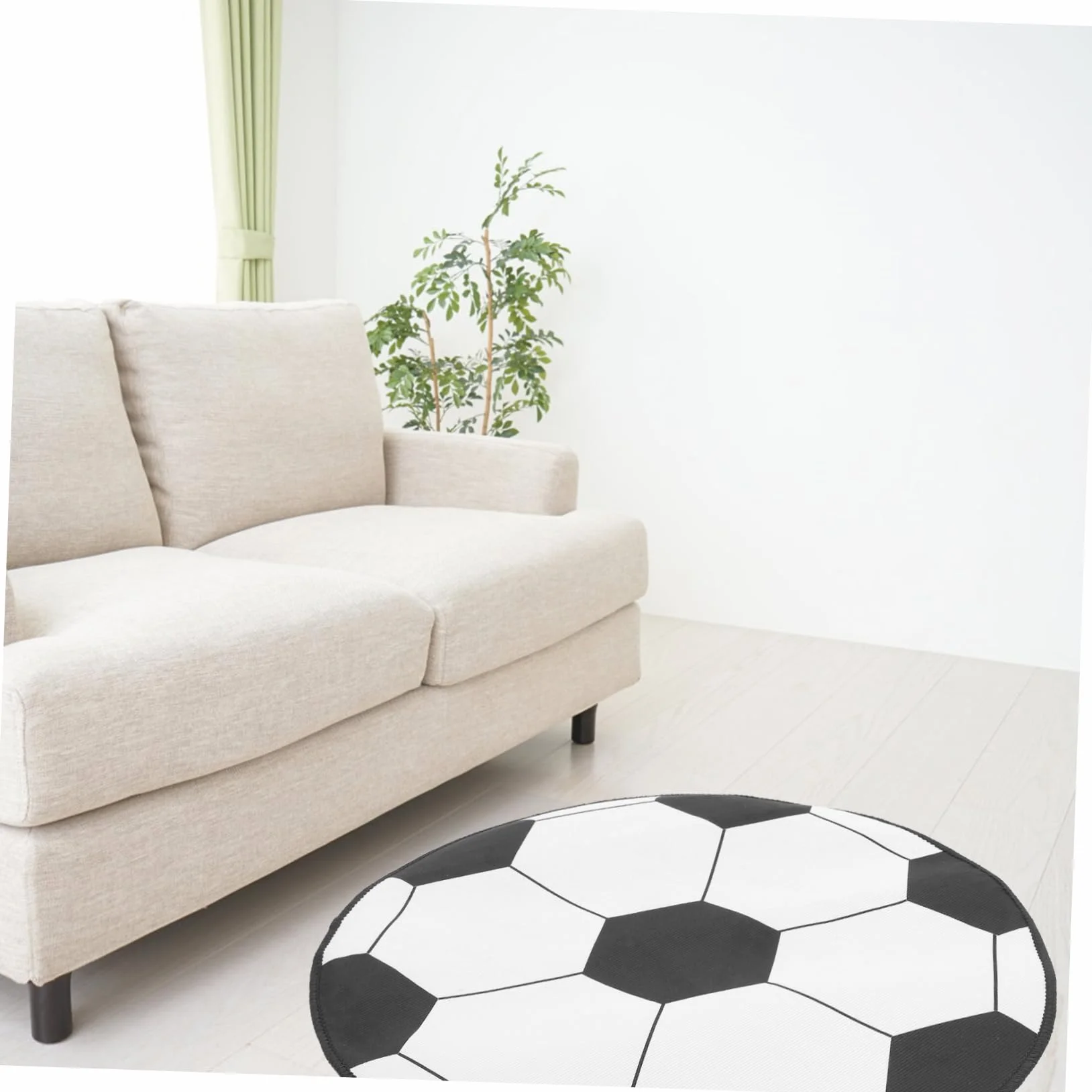 Tappeto da Calcio Rotondo Diametro 23 Pollici Antiscivolo per Ufficio Soggiorno