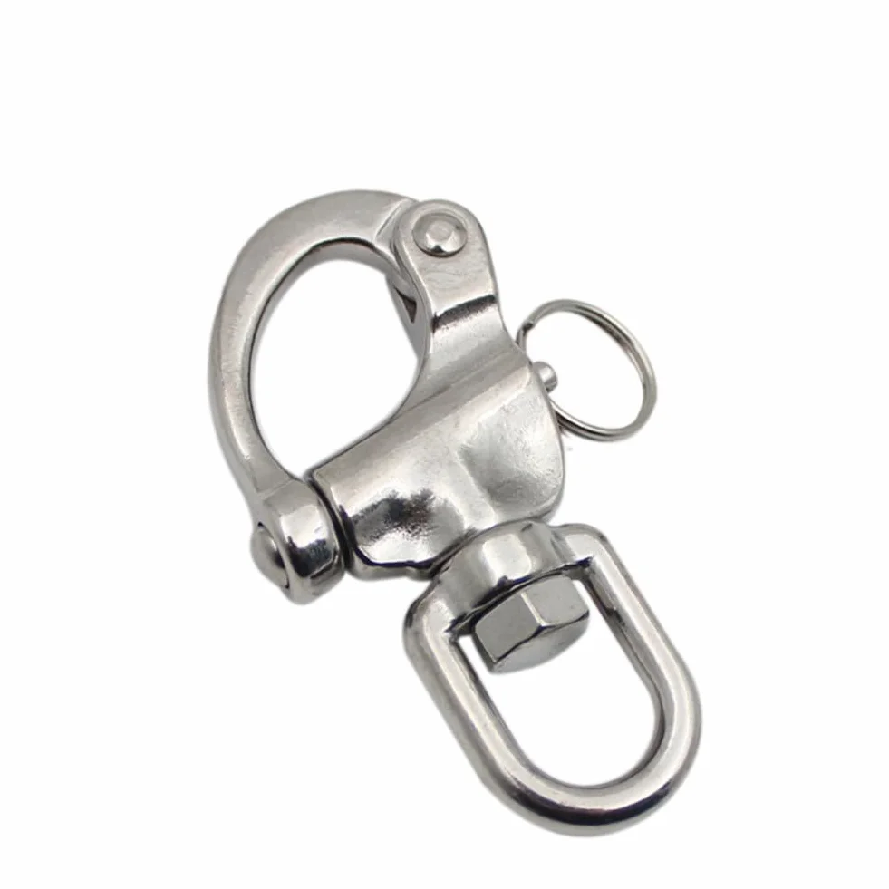 Moschettone a sgancio rapido in acciaio inox 316 70 mm per barca e vela