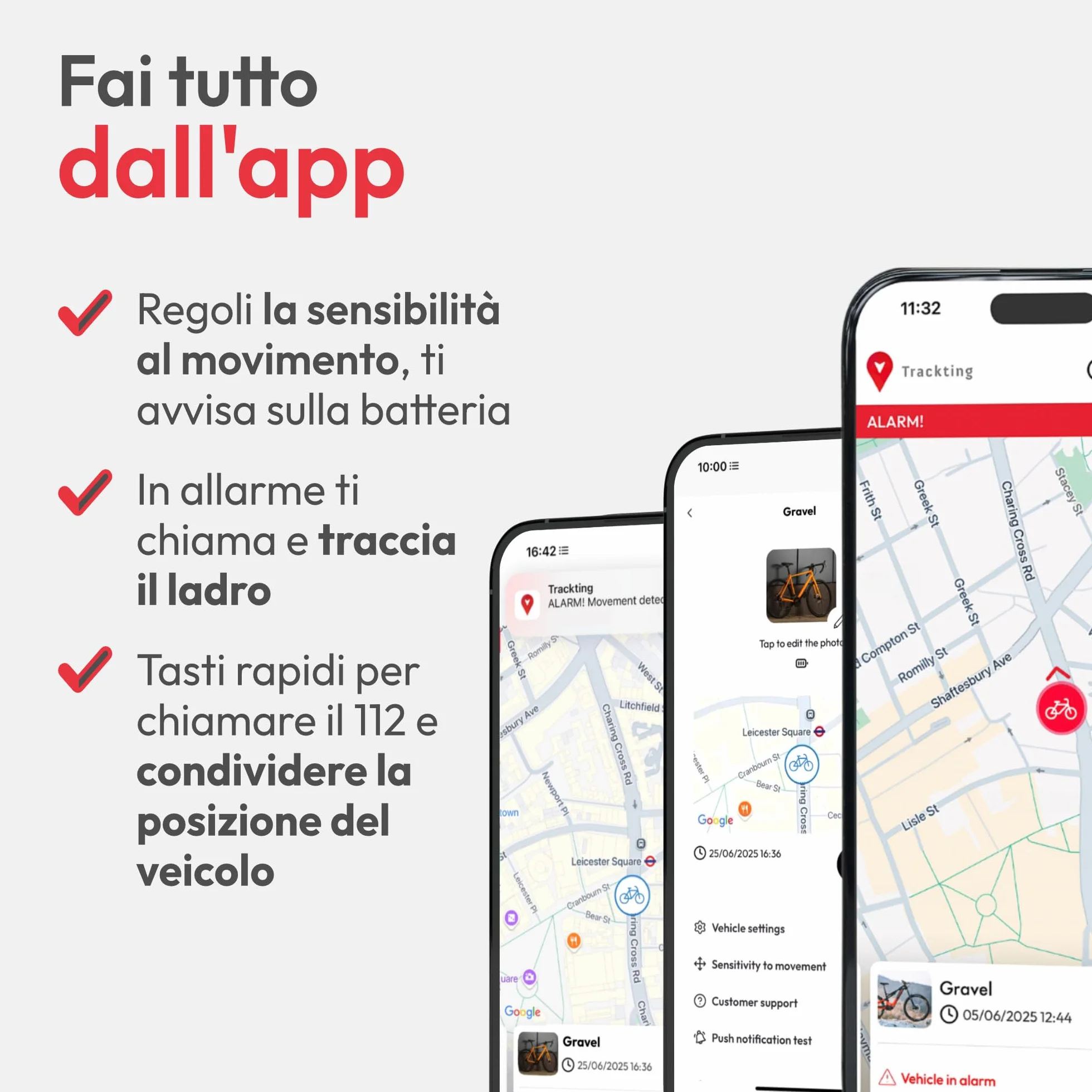 Tracker GPS Bici Antifurto T8 con Sensore di Movimento, Batteria Ricaricabile, Monitoraggio in Tempo Reale