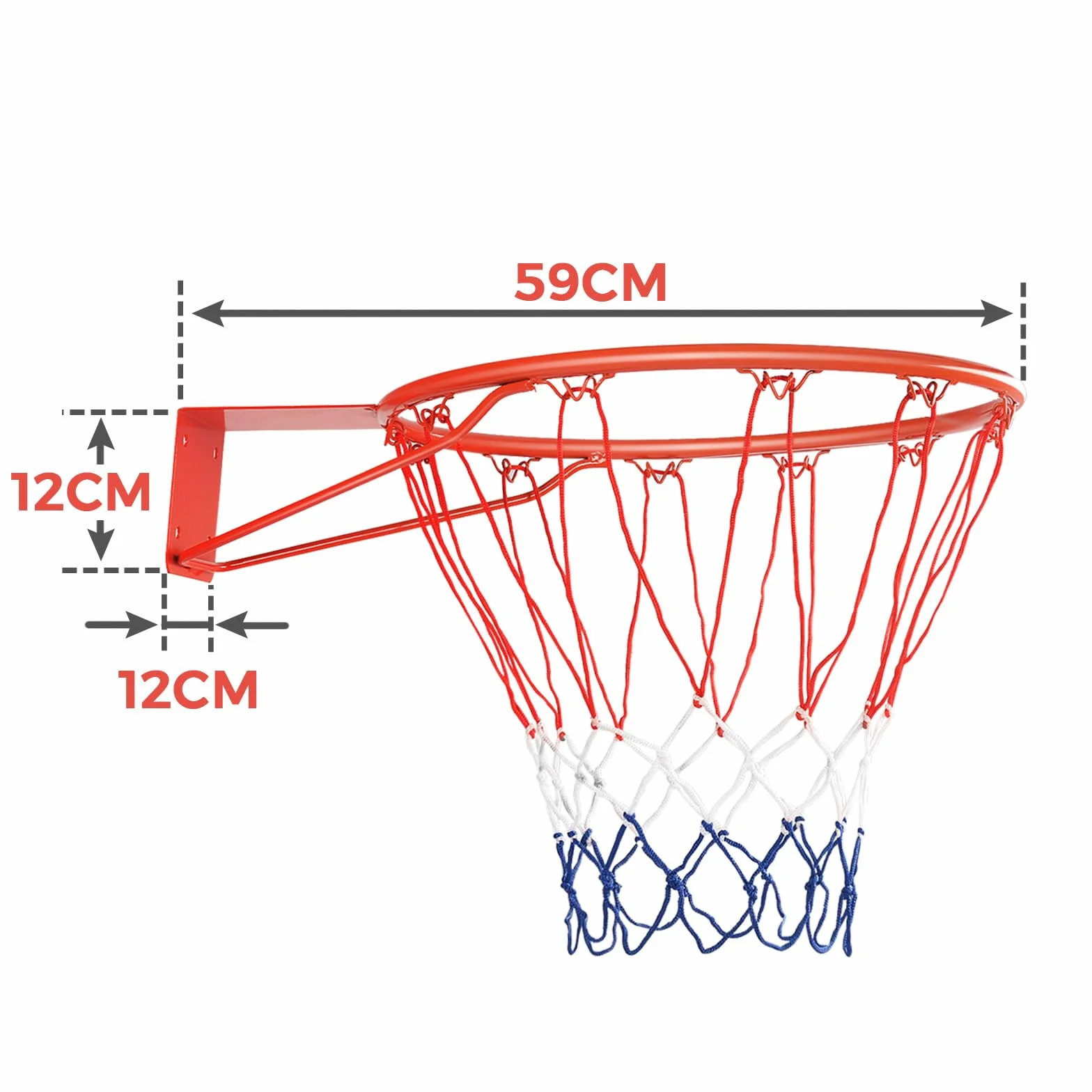 LIFEZEAL Cerchio da Basket 45 cm, Canestro con Rete in Nylon, Attrezzatura Sportiva