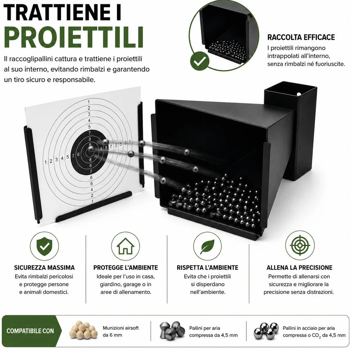 Supporto per Bersagli in Acciaio 14x14 cm 250 gr/m2 per Airsoft Airgun Tiro