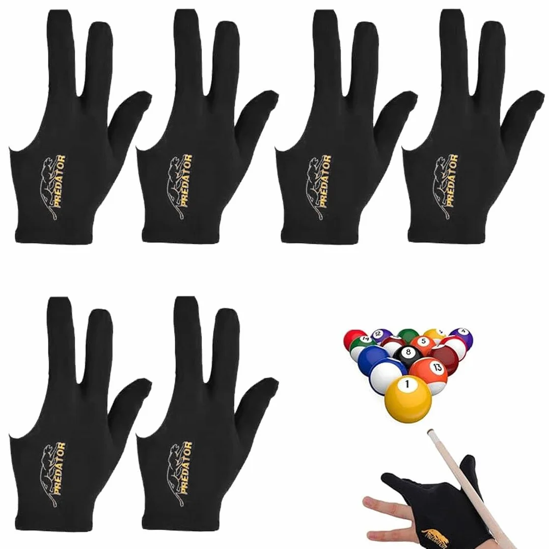 XPEX Guanti Biliardo 3 Finger Professionale Snooker Nero