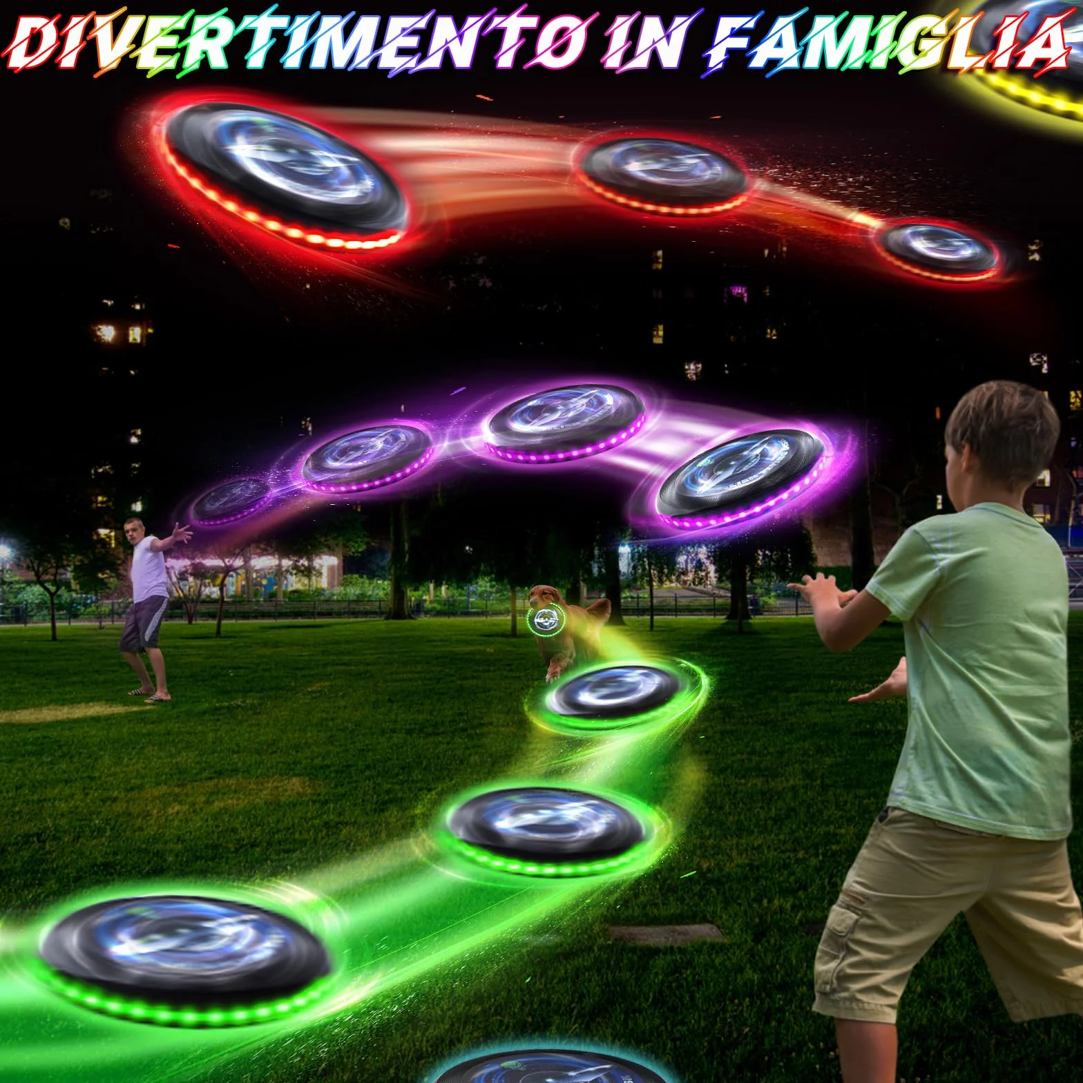 IEEILULU Ultimate Frisbee, Disco Volante Illuminato con 12 Effetti di Luce, Riutilizzabile, Funsport per Adulti Bambini