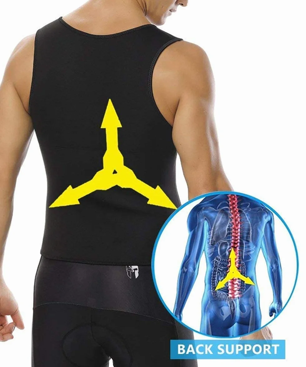 LAZAWG canotta dimagrante gilet da sauna per uomo Snellente Vita Trainer Neoprene Hot Sweat Tank Top