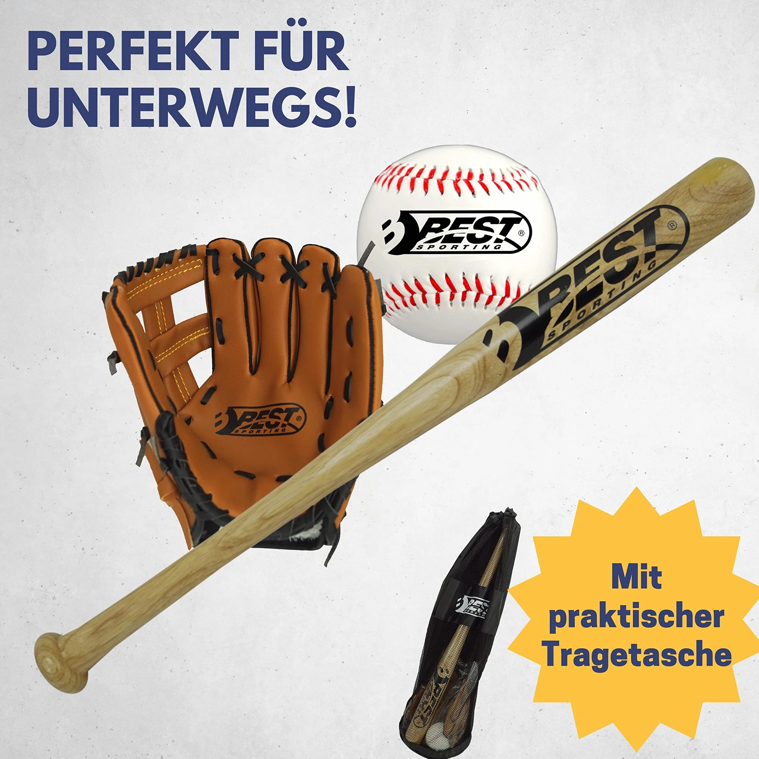 Best Sporting Set da baseball con mazza, guanto e palla
