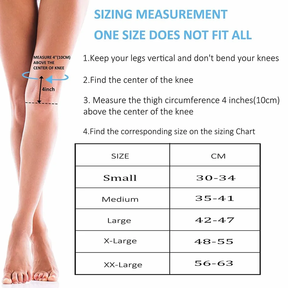 Knee Compression Sleeve with Strap for Men and Women (3XL, Blue)