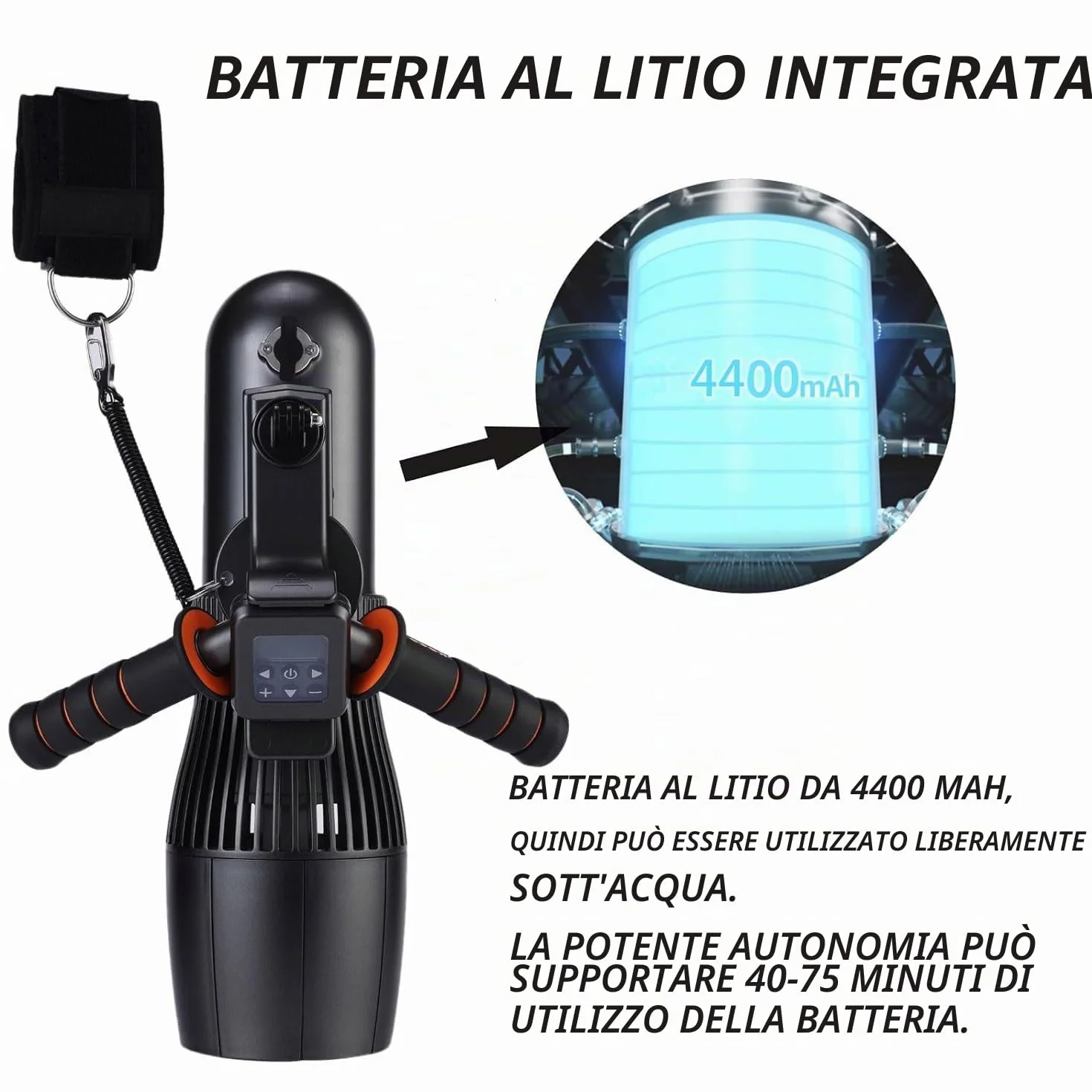 Camolech Scooter elettrico subacqueo 500 W per adulti bambini piscina immersioni snorkeling