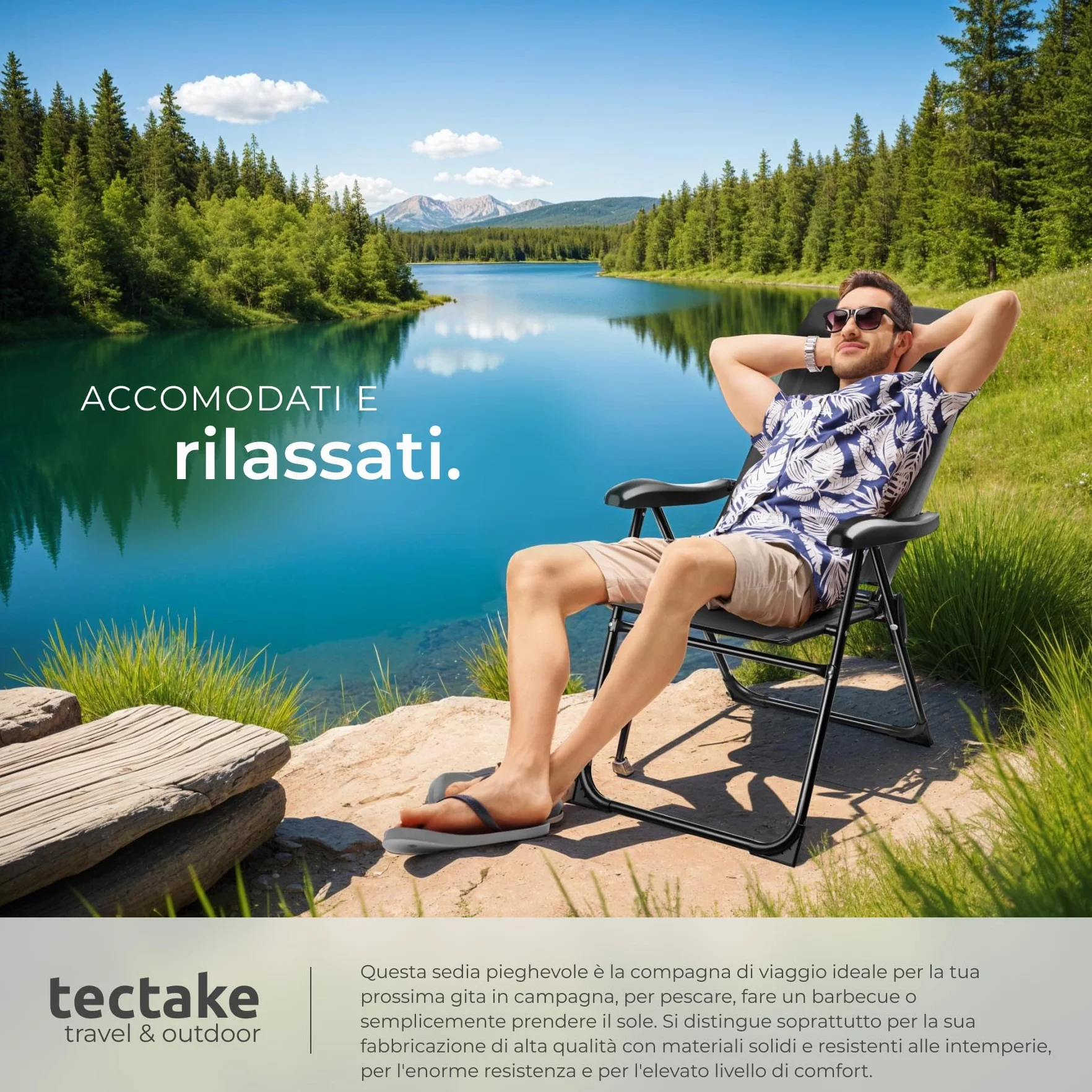 tectake® Set 2 Sedie Campeggio Pieghevoli, Schienale Regolabile 7 Posizioni, Alluminio Inossidabile, Textilene Traspirante, Braccioli Ergonomici, Cuscino Poggiatesta Rimovibile Antiscivolo - Antracite