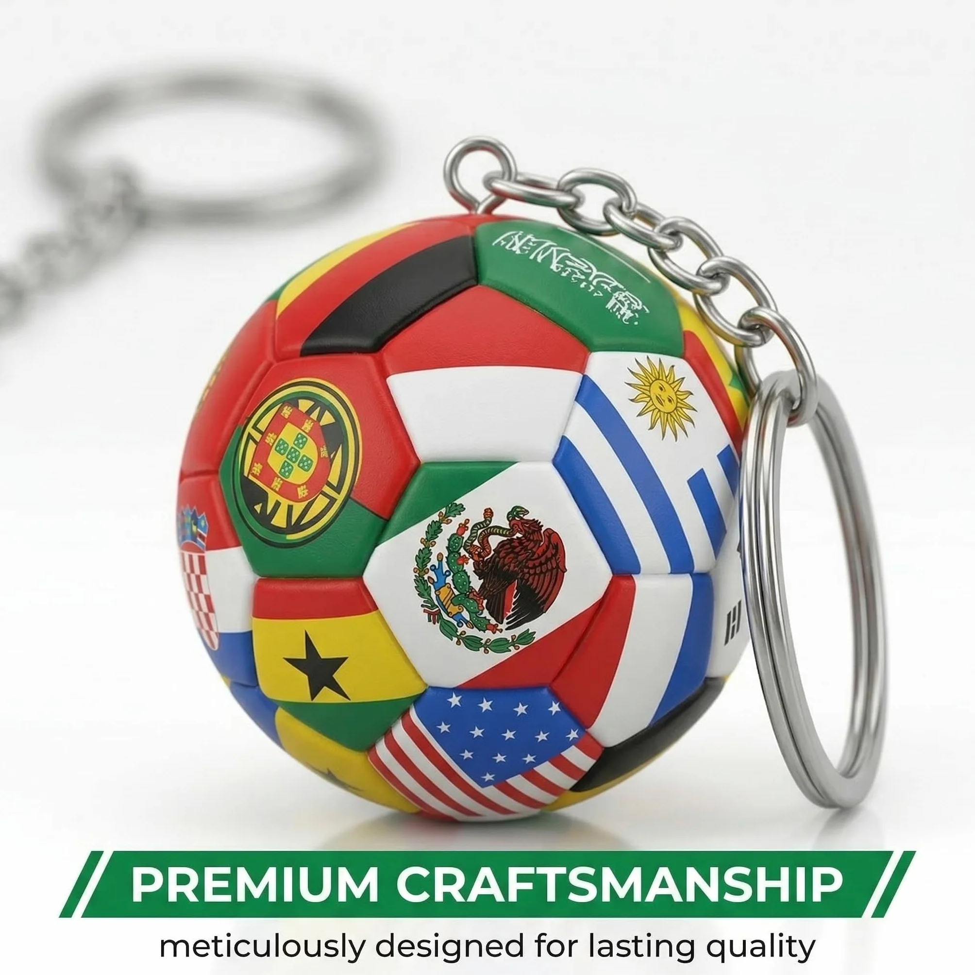 Portachiavi Calcio Rucksack Charme Coppa del Mondo 2026 Bandiera Nazionale Multicolore
