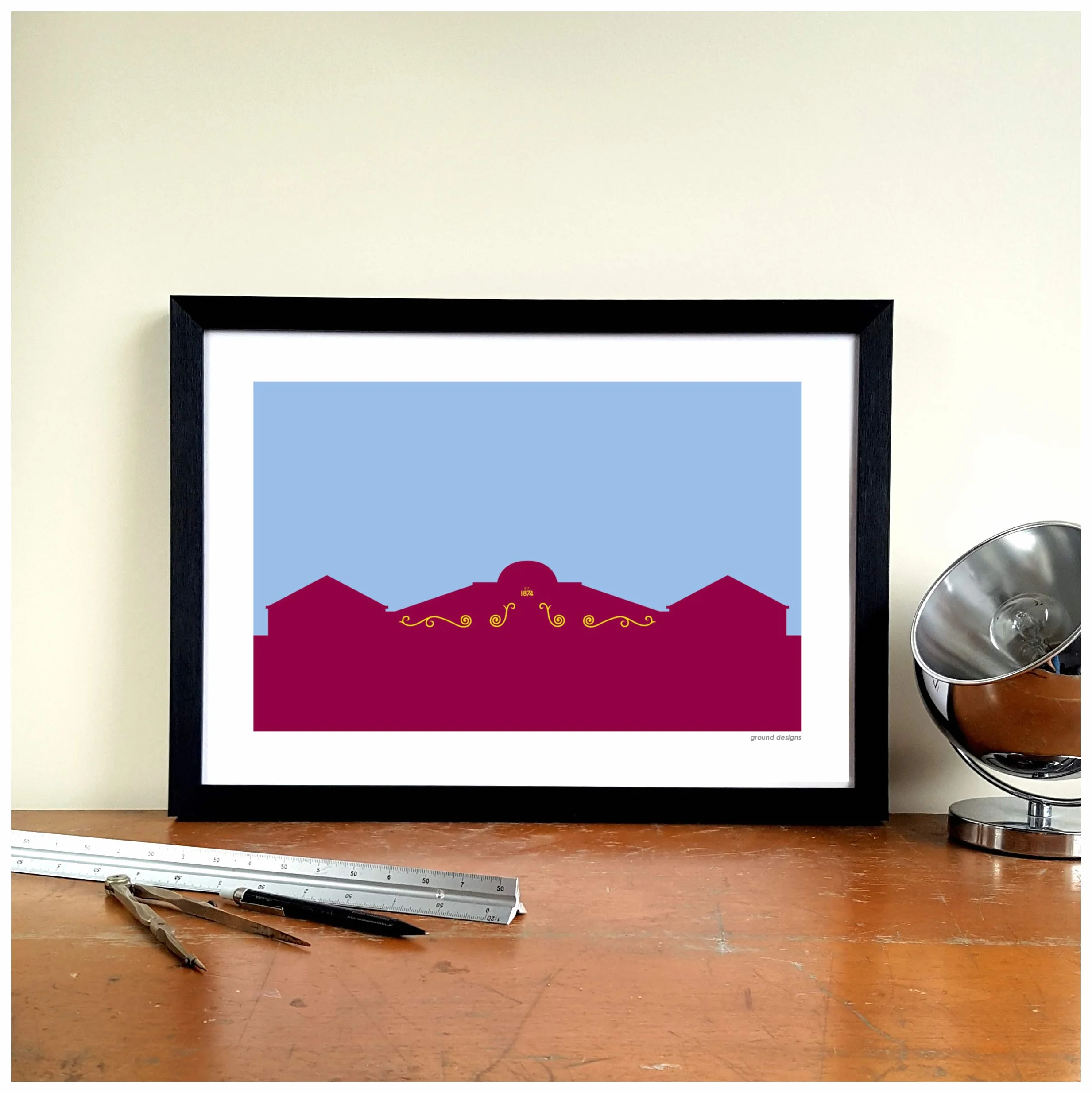 Aston Villa FC Villa Park Stairway To Holte End Art Print AVFC