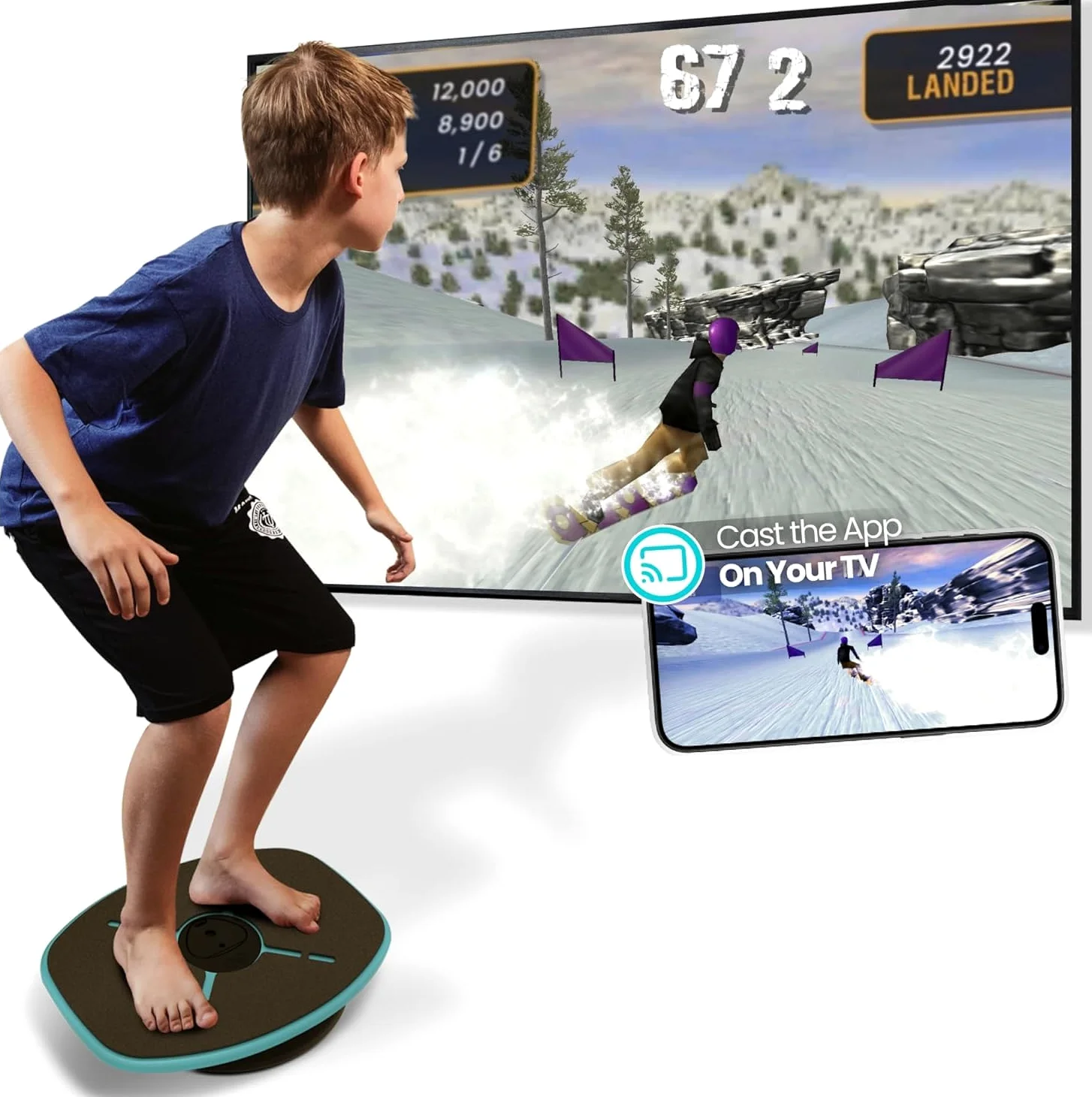 GoBalance Board – Balance Board abilitata per App. Sensore Bluetooth intelligente, 12 giochi interattivi gratuiti - Allenamento divertente, equilibrio e allenamento in palestra a casa! Aumenta la