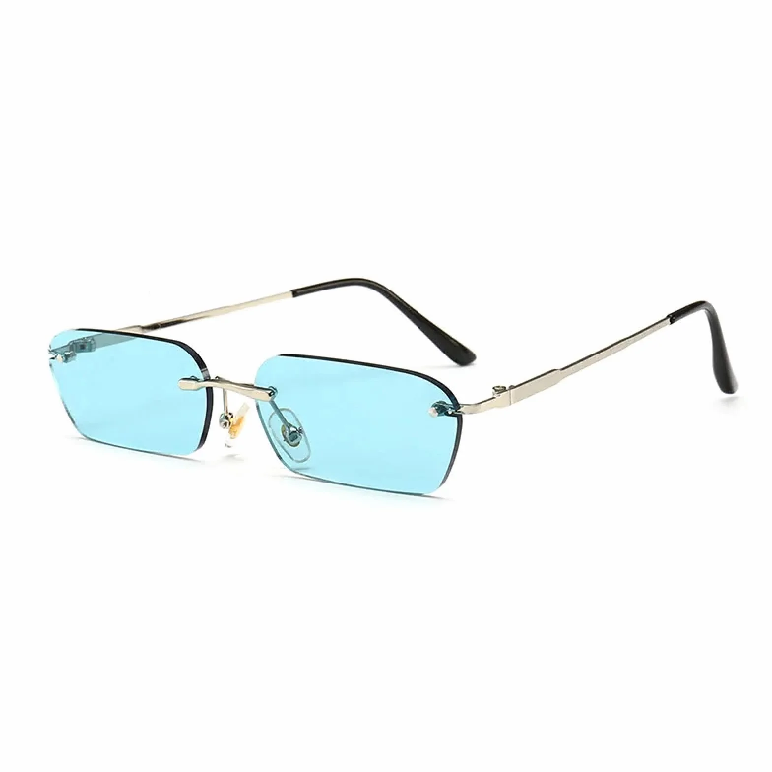 Occhiali da sole senza montatura trasparenti UV400 uomo