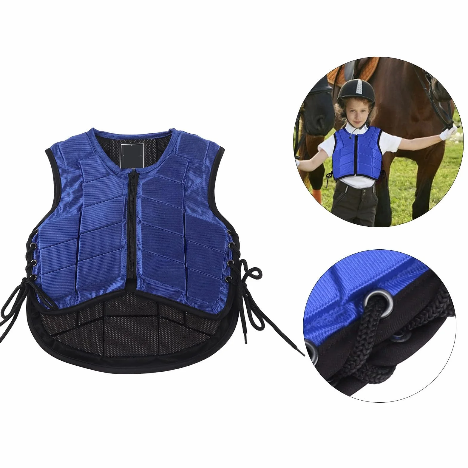 Cyrank Gilet Equestre per Bambini, Gilet Protettivo Equestre Imbottito in Schiuma di Nylon