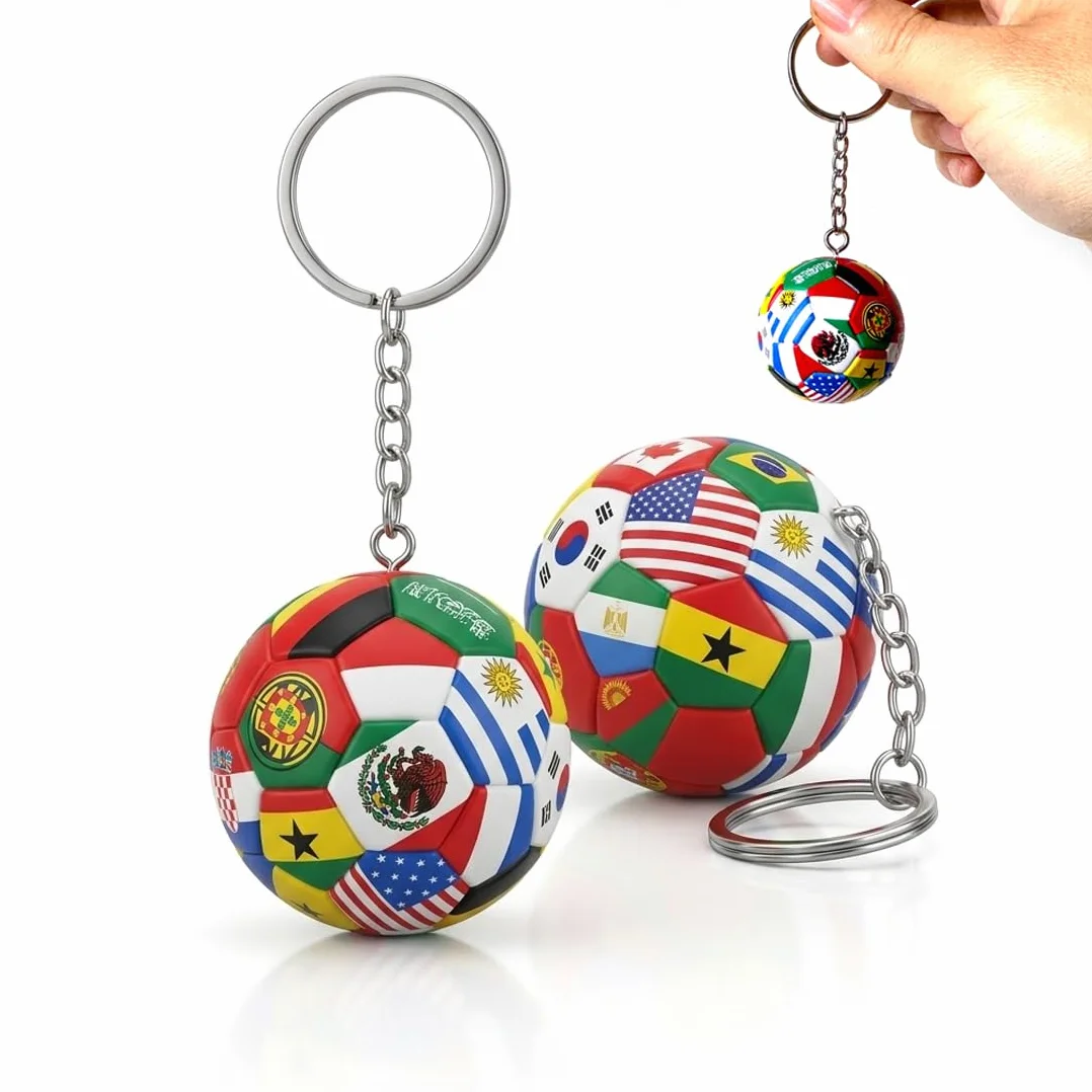 Portachiavi Calcio Rucksack Charme Coppa del Mondo 2026 Bandiera Nazionale Multicolore