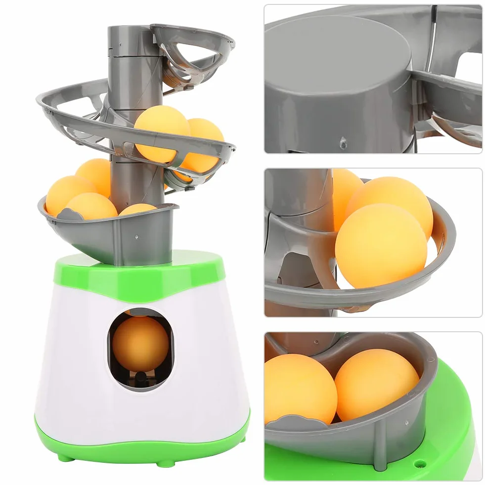 Drfeify Lanciatore Automatico di Palla da Pong, Allenatore di Pong in ABS Durevole Portatile per Principianti