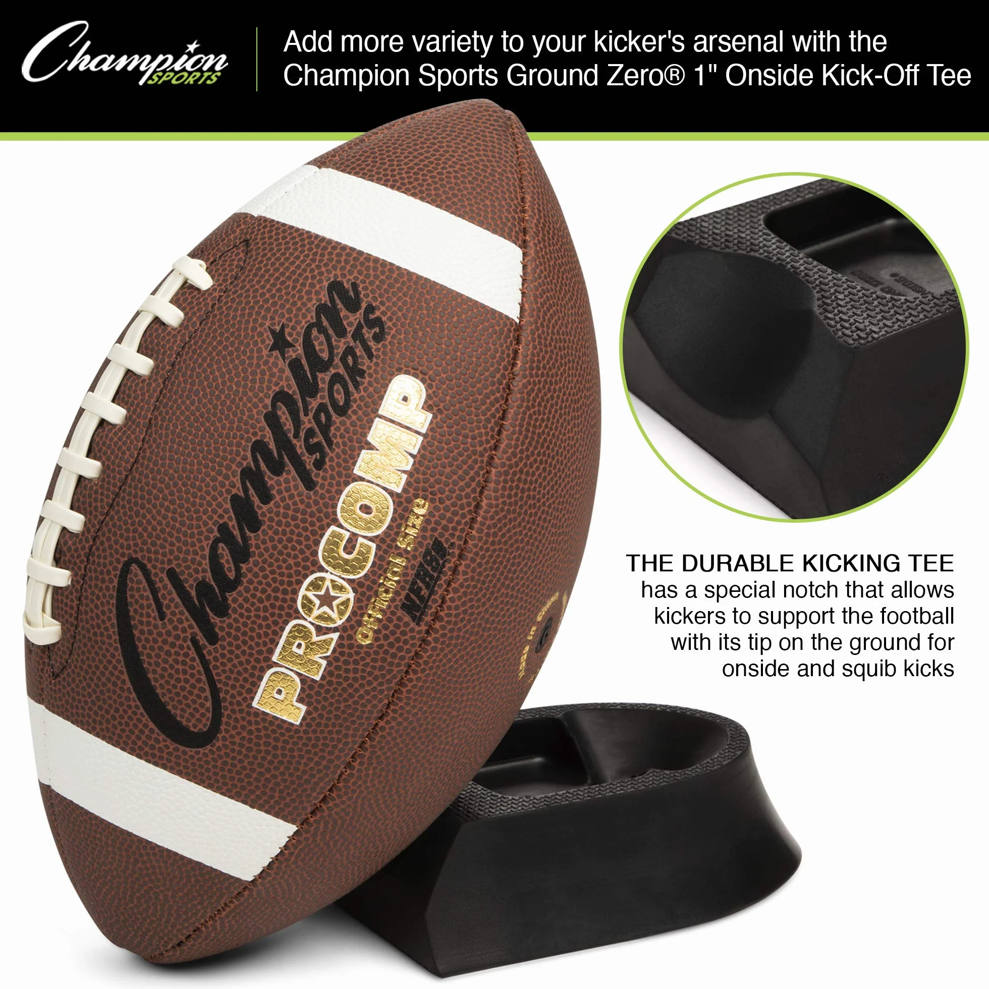 Champion Sports Football Kicking Tee Set – Supporto per palloni da calcio – Blocco per calci