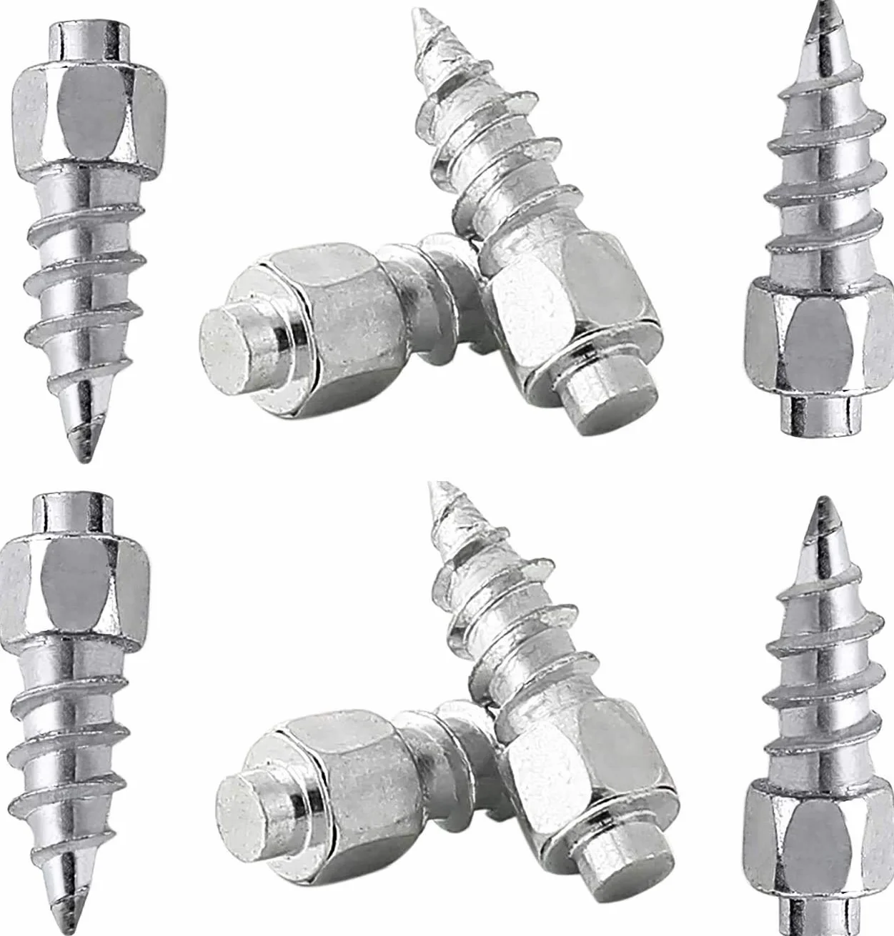 100PCS SUV ATV Car Tire Stud Screw & Sleeve Kit Truck Antiscivolo Punta in metallo duro Catene da neve Spikes Borchie (12 mm)