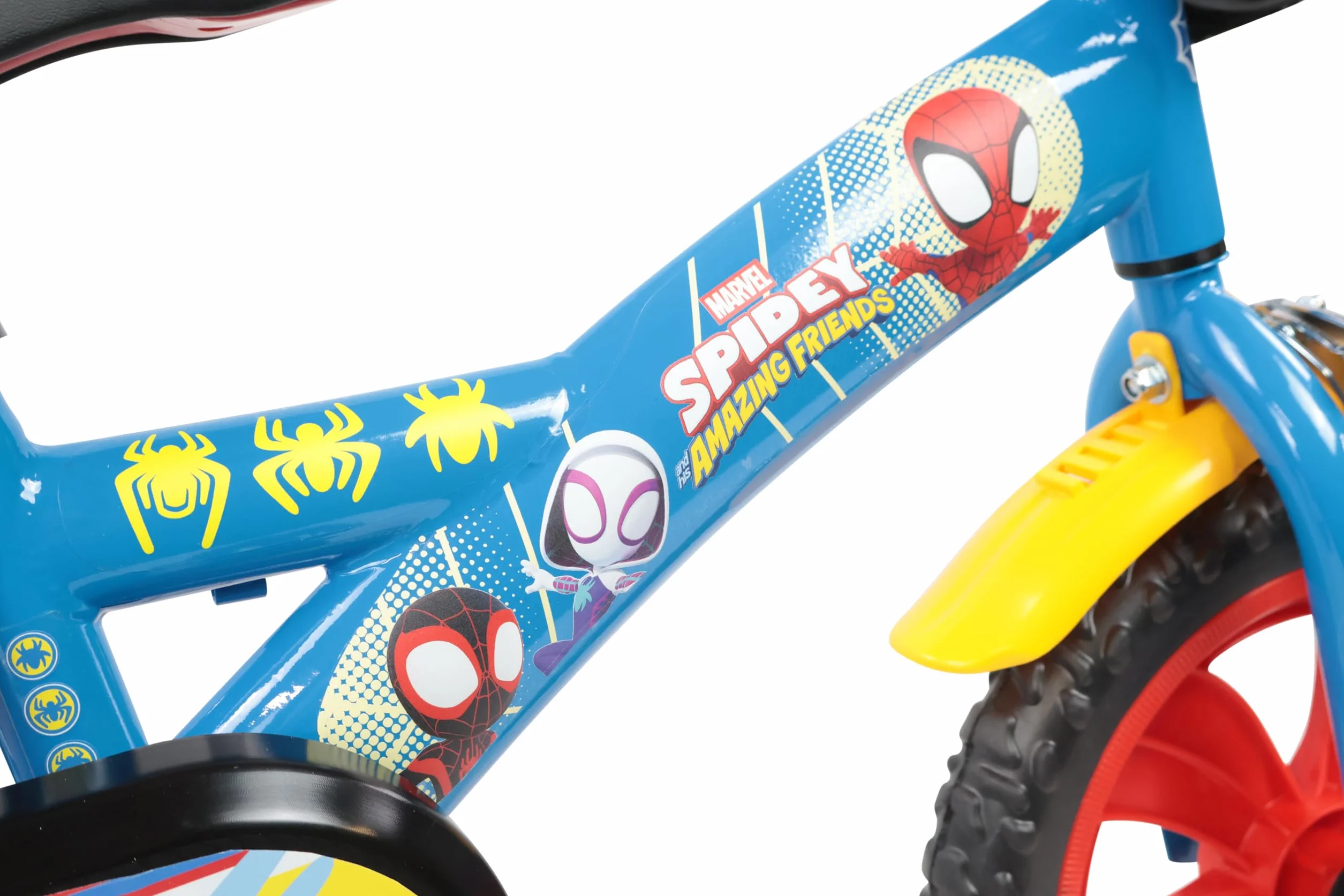 Denver Bicicletta Bambino 12 Pollici Spidey, 2-4 Anni, Rotelle, Freno Caliper, Telaio Acciaio, Ruote EVA