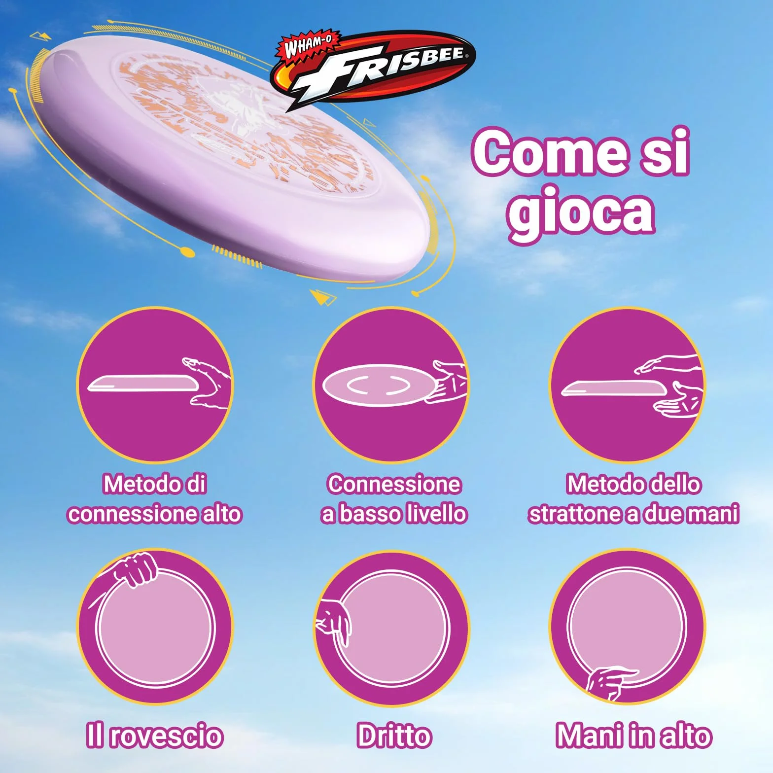 Wham-O Frisbee Freestyle Disc 160g 26,67cm PE Resistente e Flessibile per Spiaggia all'aperto