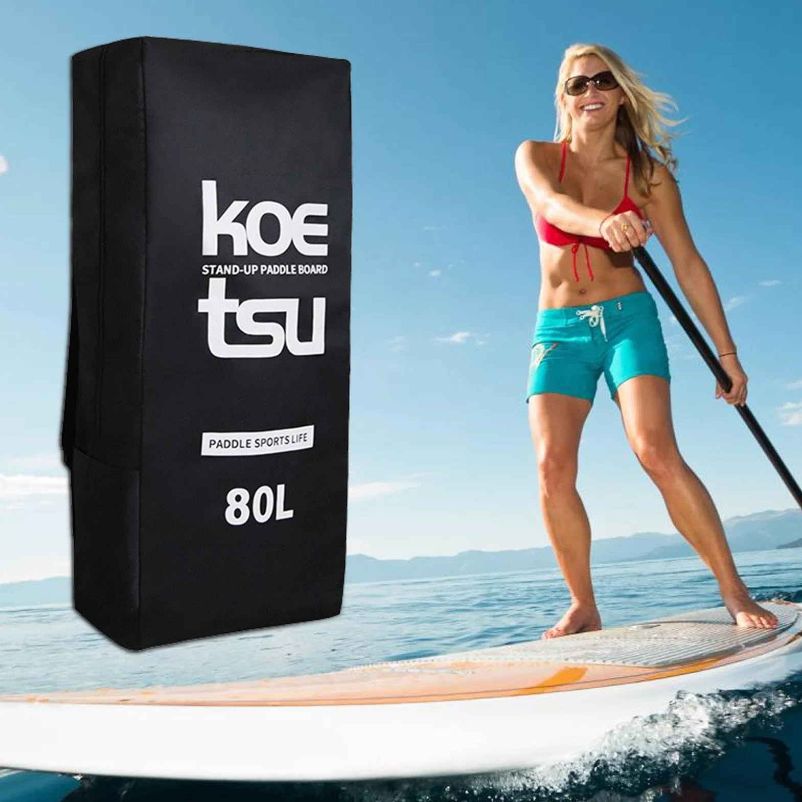 Borsa sups Gonfiabile – Zaino 80L Impermeabile, Copertura per Tavola | Ampio Zaino Paddle Board per, Pagaie e Tavole, Ideale per Campeggio, Viaggi, Spiaggia e Sport Acquatici