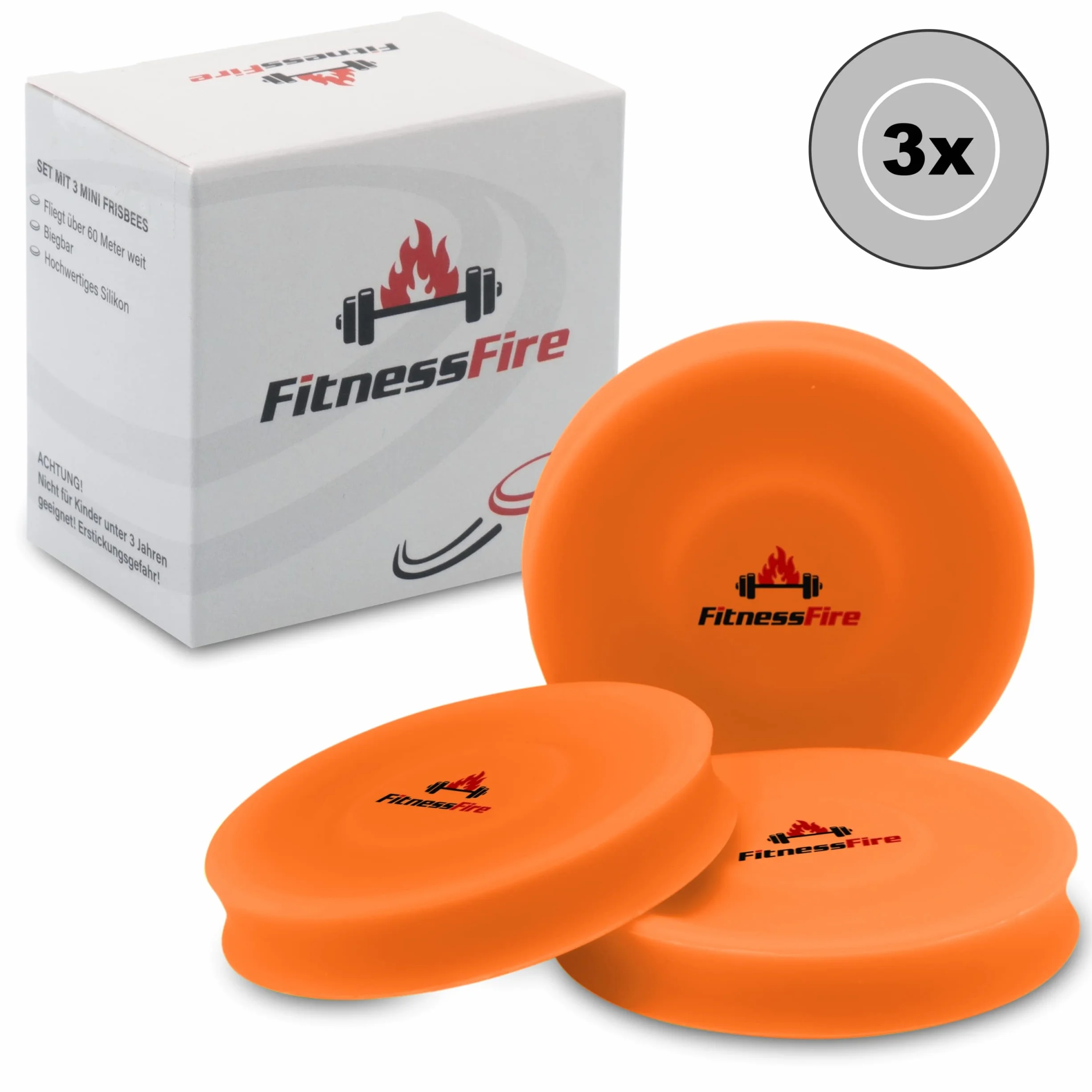 Set di 3 mini frisbee, disco volante oltre 60 metri, sport di tendenza