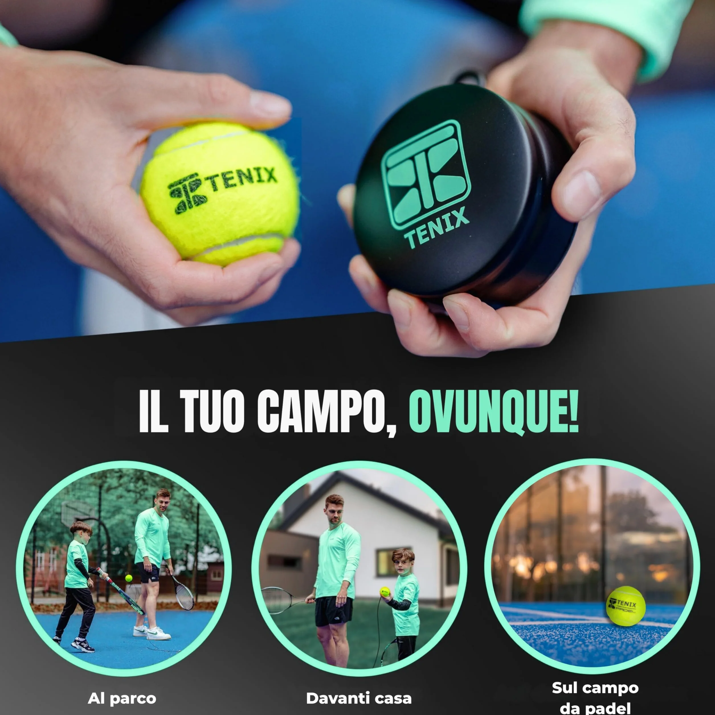 TENIX Padel Trainer Acciaio Inox Allenamento da Solo Regalo