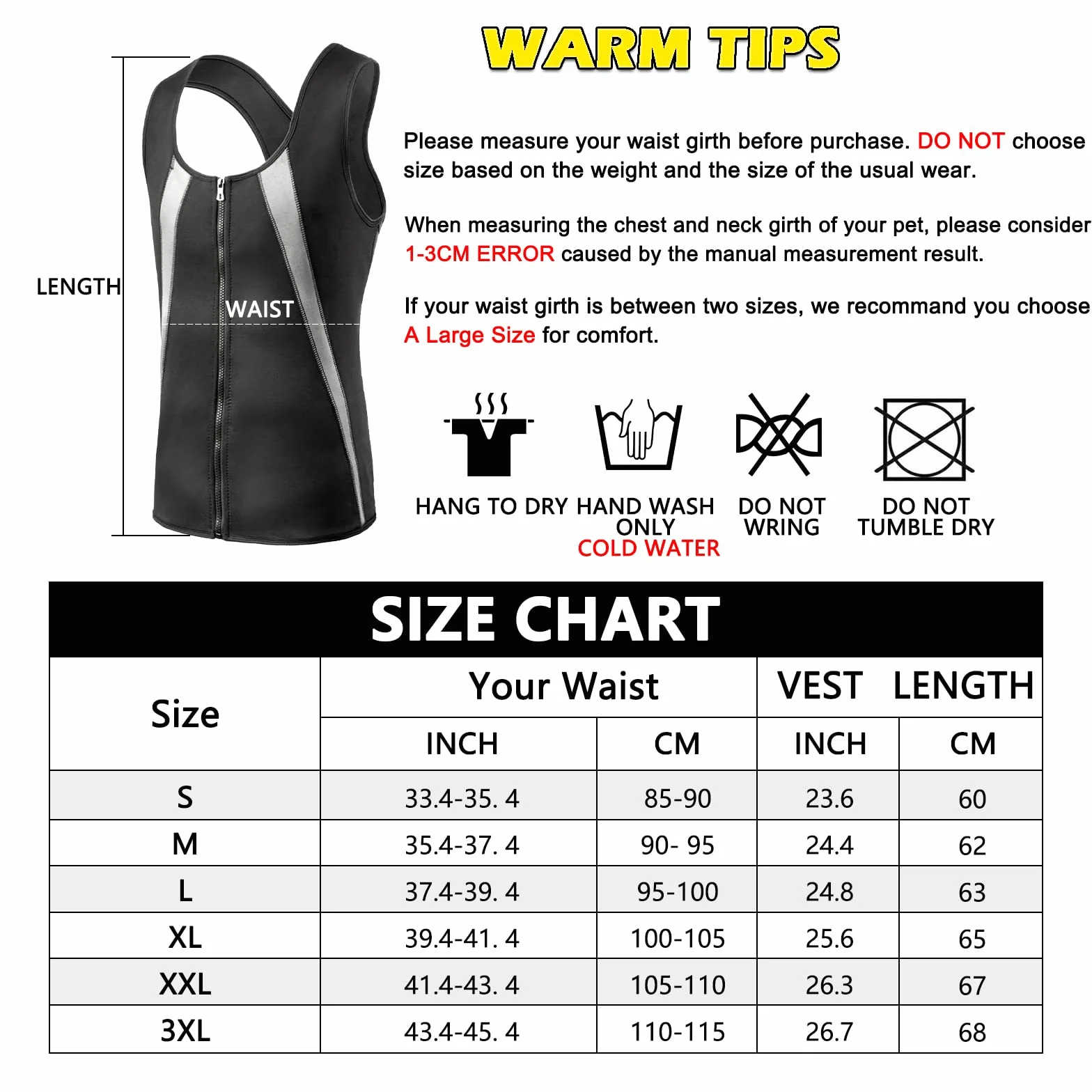 FEimaX Gilet Dimagrante Uomo Neoprene Sauna Body Shaper Fitness Snellente