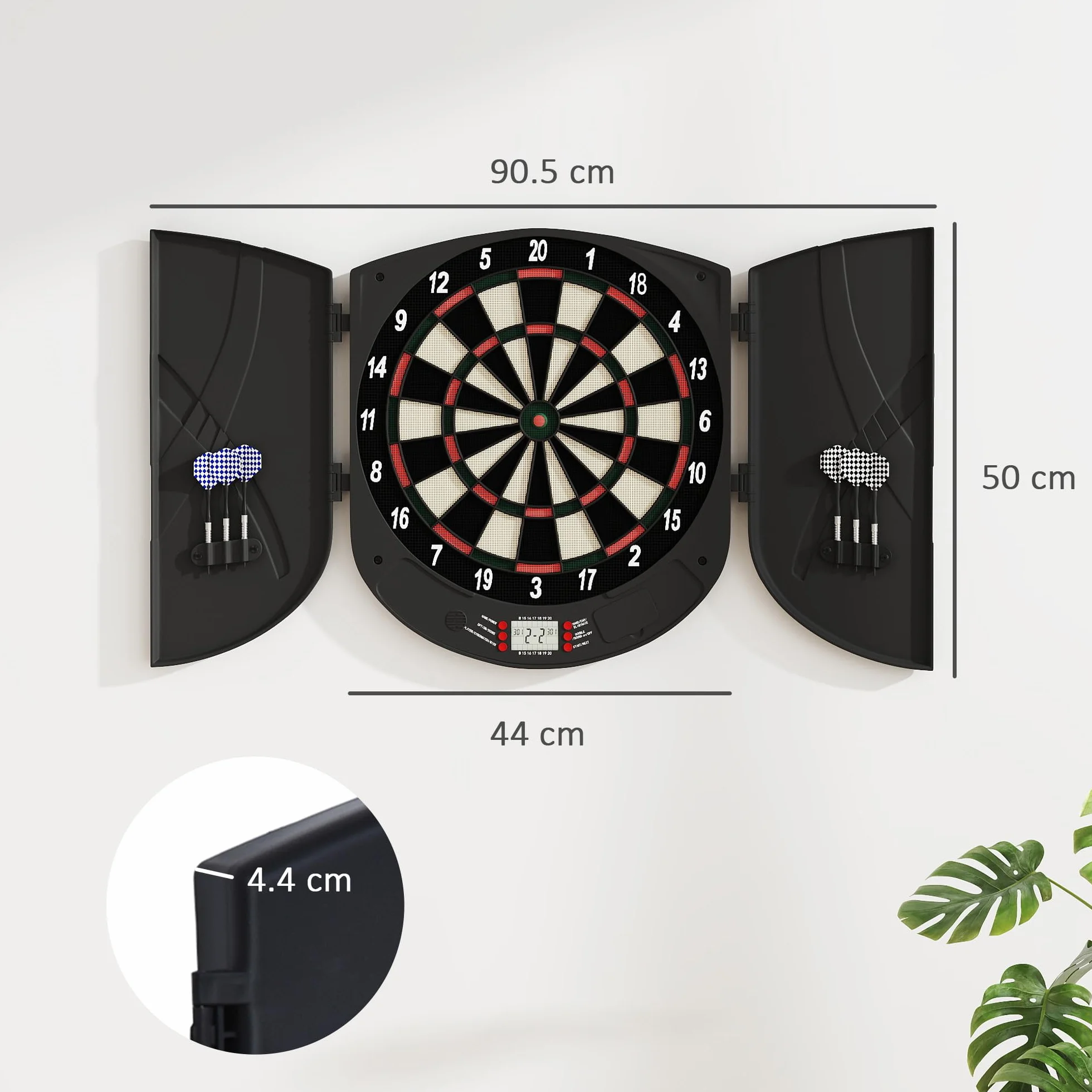 HOMCOM Bersaglio Freccette Elettronico 8 Giocatori 6 Freccette Schermo LCD 26 Modalità Gioco