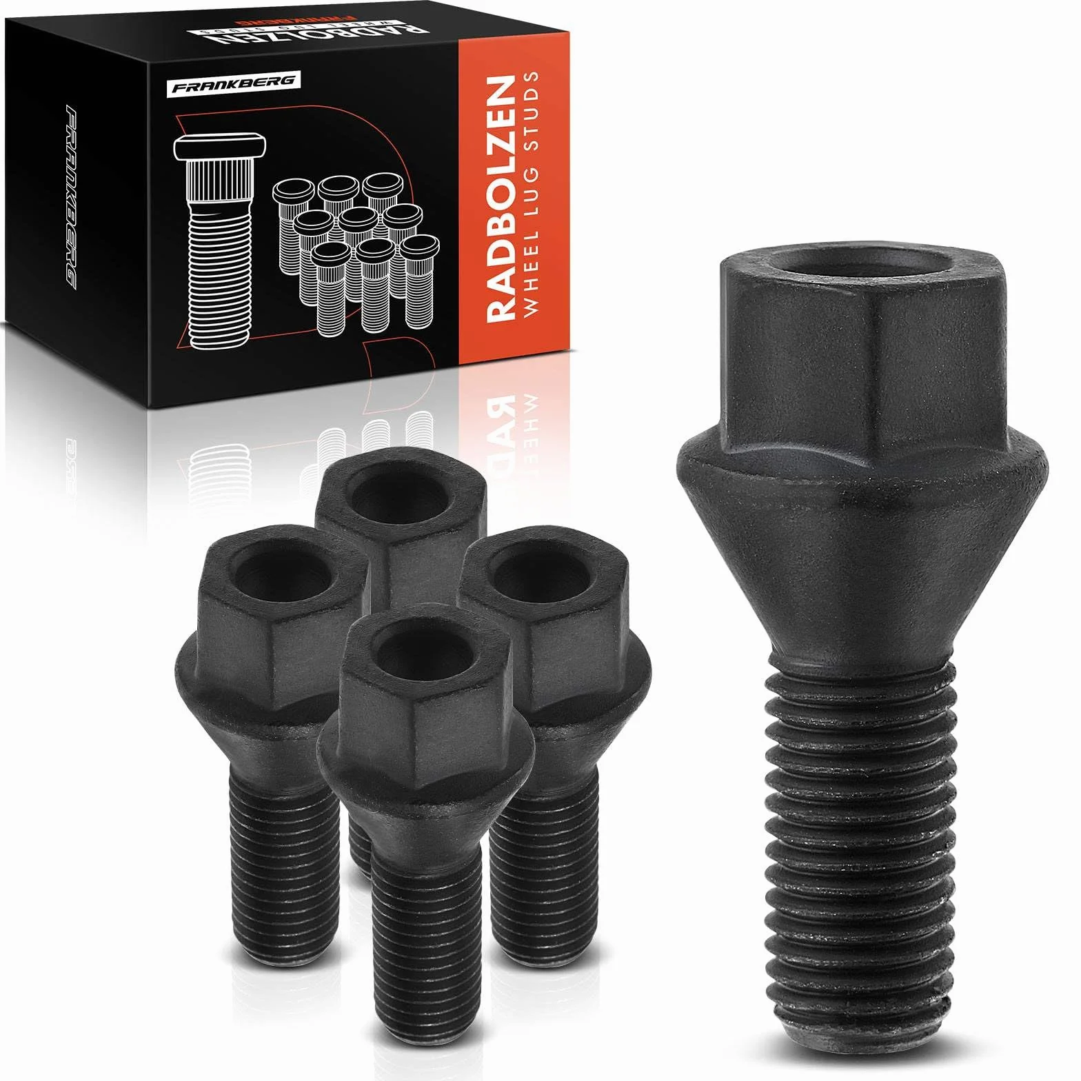 Frankberg 5x Bulloni per ruota Vite ruota Compatibile con Serie 1 E81 E87 Serie 3 E21 E30 E36 E46 E90 Serie 5 E12 E28 E34 E60 E61 Serie 6 E24 E64 1975-2017 610-574